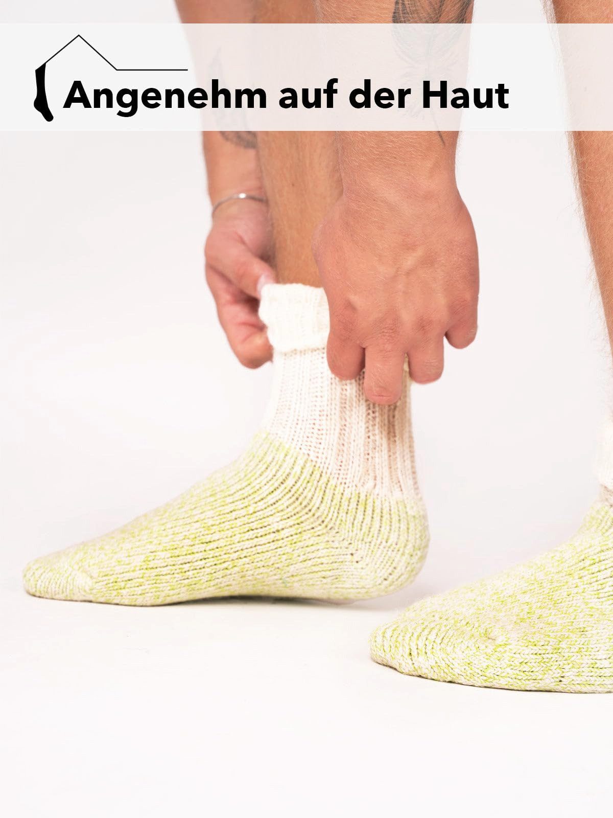 HomeOfSocks Umschlagsocken Baumwoll Wollsocke Weich in Pastell Dicke Socken Hyggelig Warm mit Umschlag und Frottee in Pastellfarben