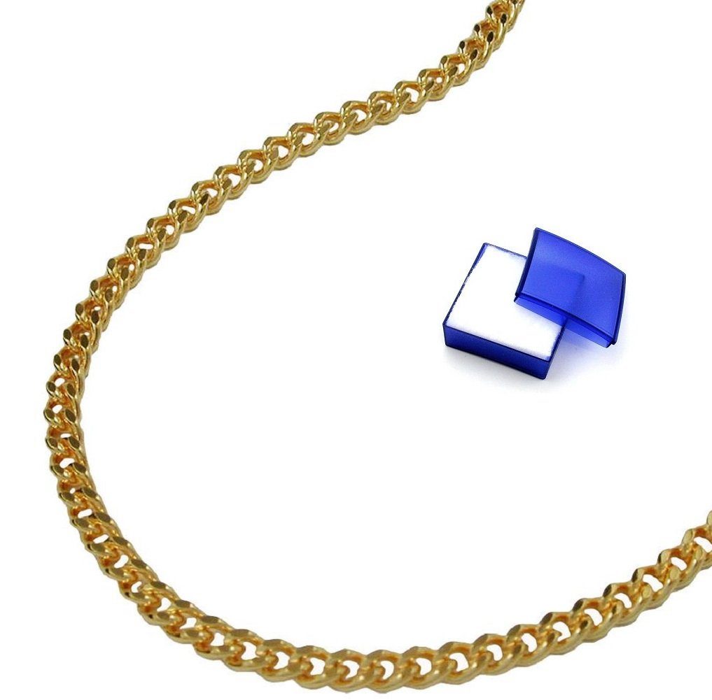 Anhänger Halskette Modeschmuck x Länge unbespielt diamantiert 2 inklusive Panzerkette für Damen Schmuckbox, AMD vergoldet und Kette Herren ohne 60 cm