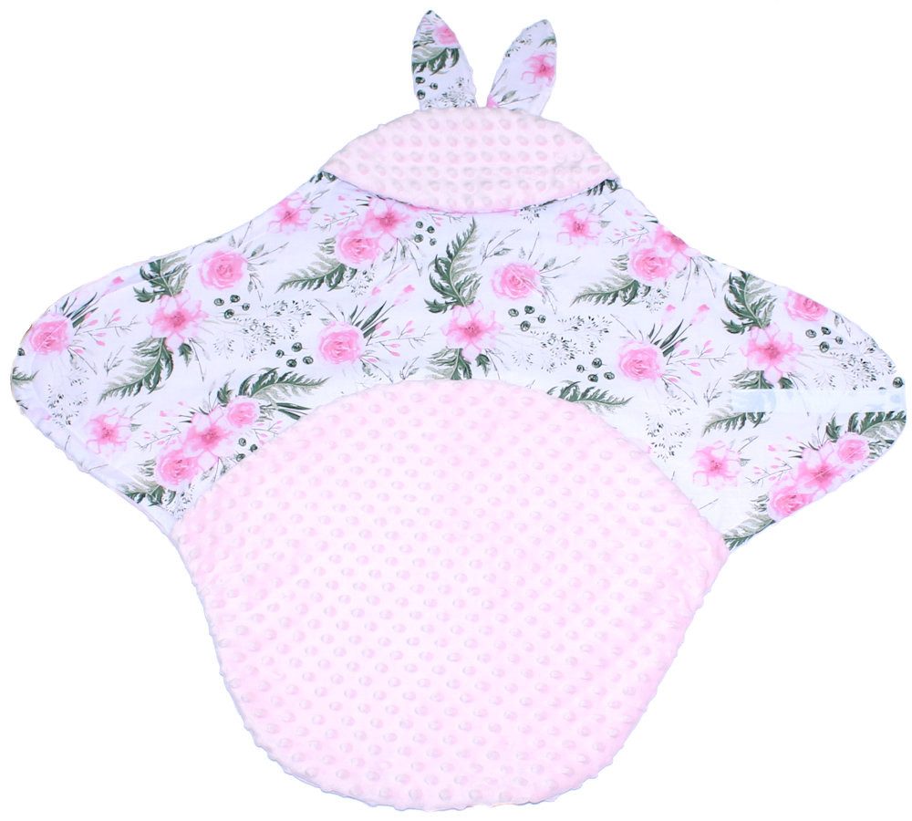 Einschlagdecke Baby mit Kapuze für Babyschale Fußsack Minky, Primawela