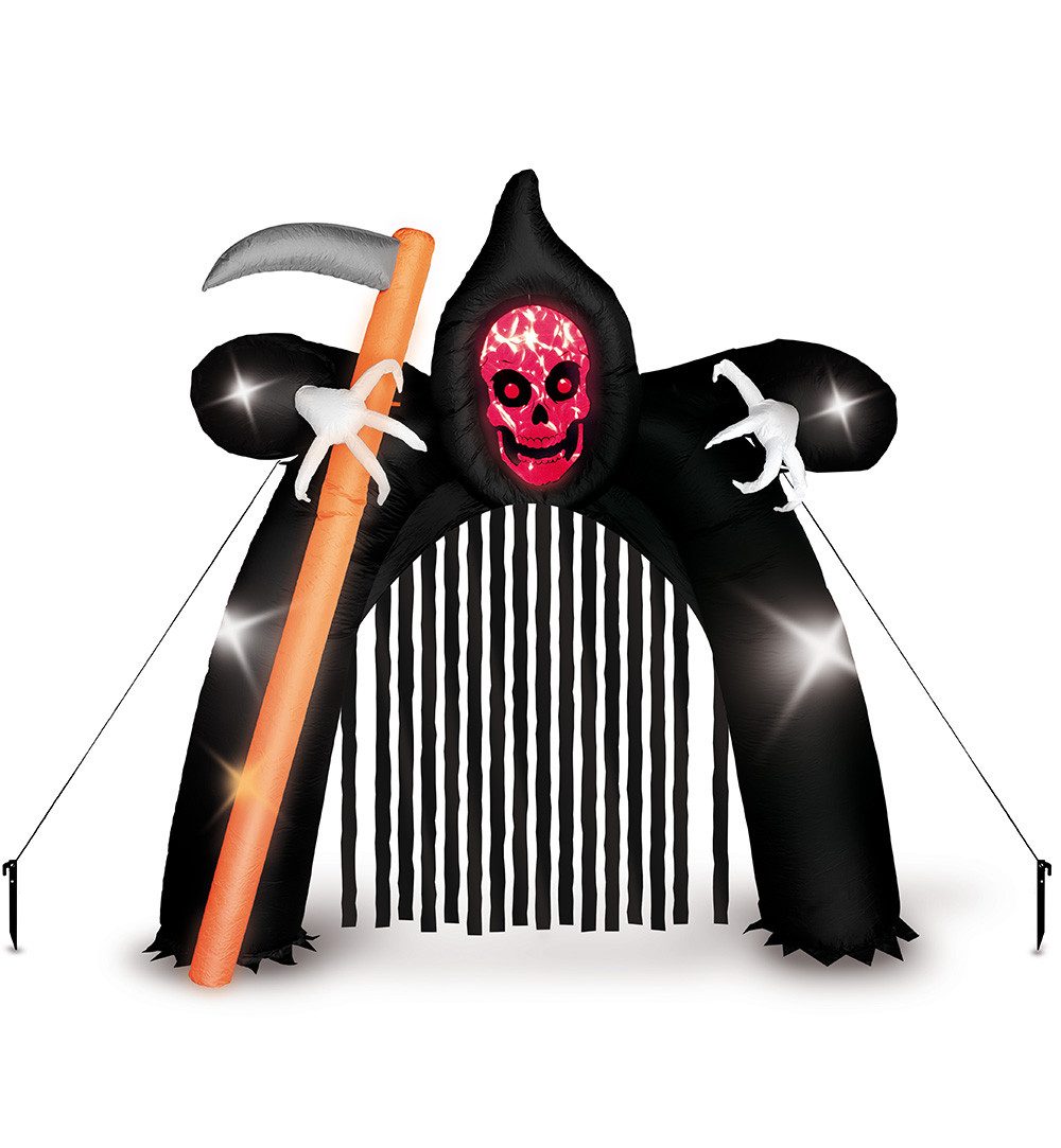 Fries Aufblasbares Partyzubehör XXL Selbstaufblasendes Horror Tor Garten Deko 270 cm mit LED Halloween, 270 cm