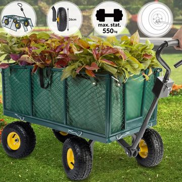 Gardebruk Bollerwagen, herausnehmbare Plane bis 550kg belastbar Handwagen Gartenkarre