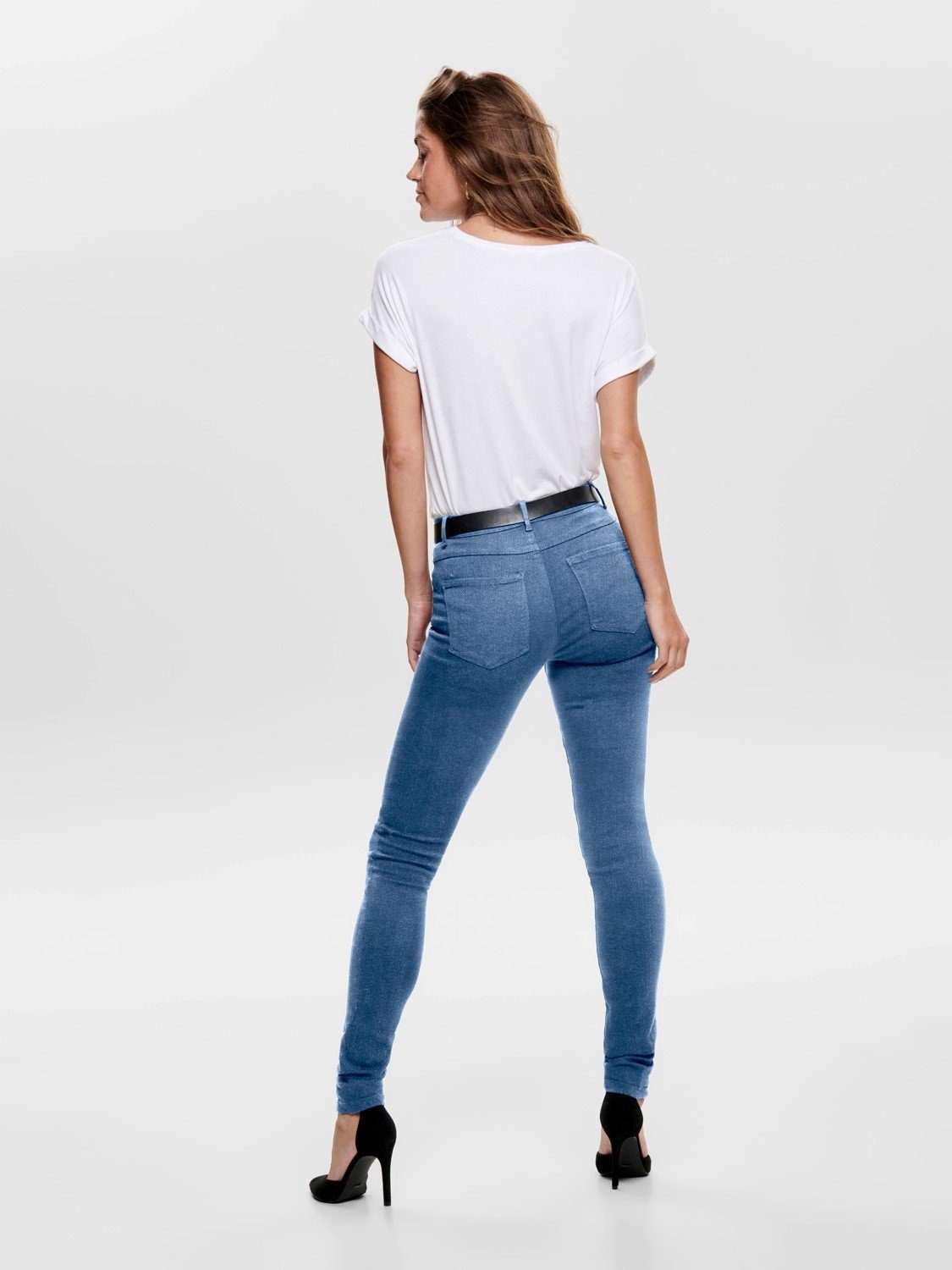 ONLY Regular-Waist Only Blau Jeans-Hose Stretch Damen Skinny-fit-Jeans OnlRain Denim Skinny-Fit