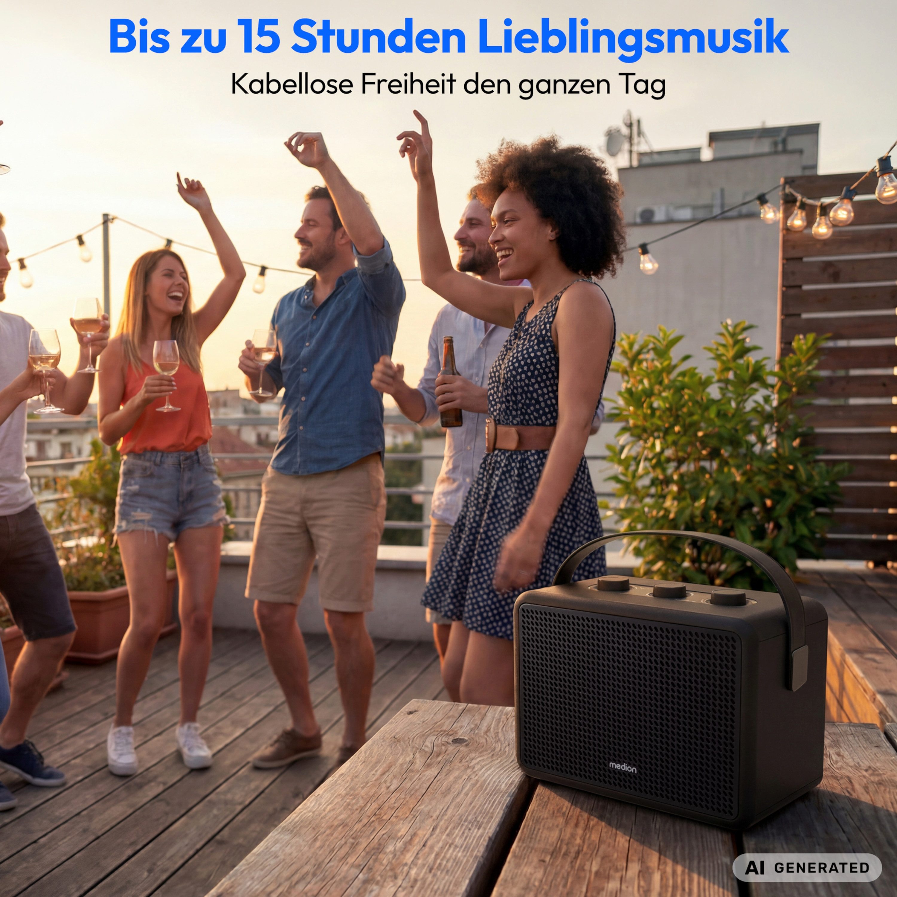 Medion® Medion Retro Bluetooth® Speaker LIFE BXO-1 (MD400008) Bluetooth-Lautsprecher (Bluetooth 5.3, 30 W) – Bild 4 von 5