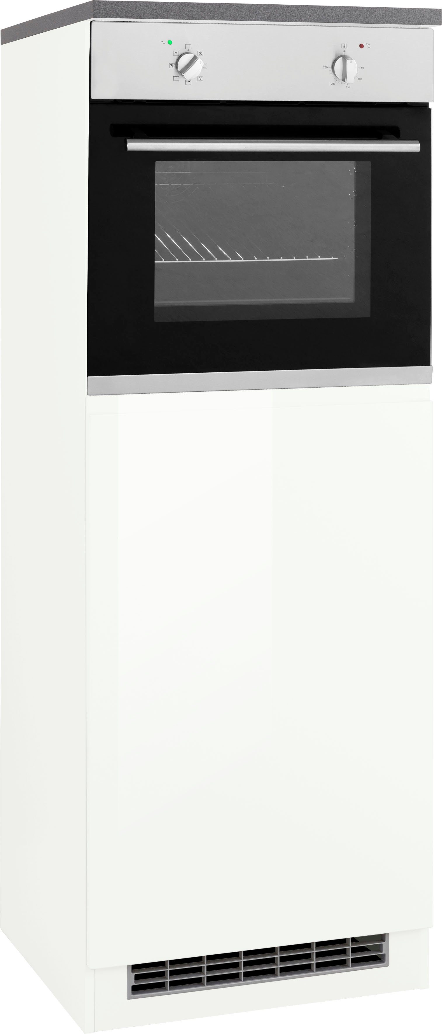 HELD MÖBEL Backofenumbauschrank Virginia 165 cm hoch, 60 cm breit, Nische für Ofen B/H/T: 56/59/55 cm, 1 Tür weiß Hochglanz/anthrazit | weiß | Backofenumbauschränke