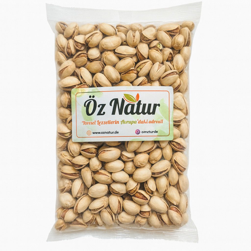 Öz Natur Nüsse, Pistazien mit Schale aus Kalifornien (geröstet & gesalzen)