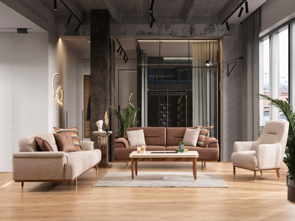 Nobelaa Sofa Sitzgruppe/Sofa Set - Wohnzimmergarnitur "Narcissus" 3+3+1