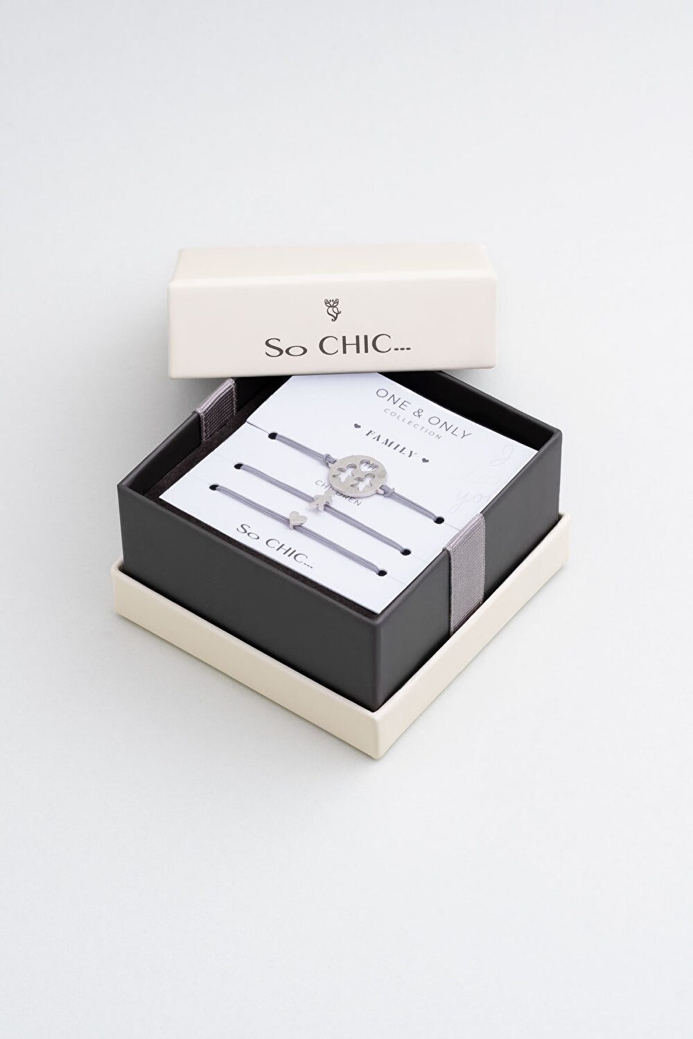 So CHIC... Armband Mutter und Kinder 18K Weißgold plattiertes Silberarmband