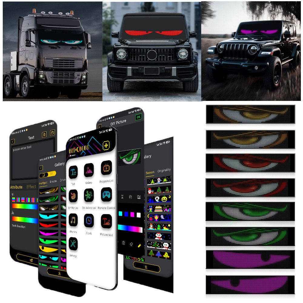 LED Dekolicht 2er Flexible LED Anzeigetafel Personalisiert Leuchtschild, Devil's Eye