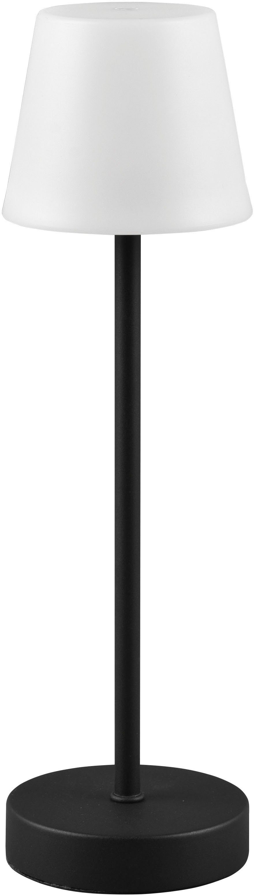 Reality Leuchten TRIO Leuchten LED USB-C Lichtfarbe kaltweiß, Tischlampe fest - Dimmfunktion, einstellbar, LED matt warmweiß Außen-Tischleuchte integriert, Farbwechsler, Martinez, schwarz Akku, Touch Anschluss dimmbar USB-Ladefunktion
