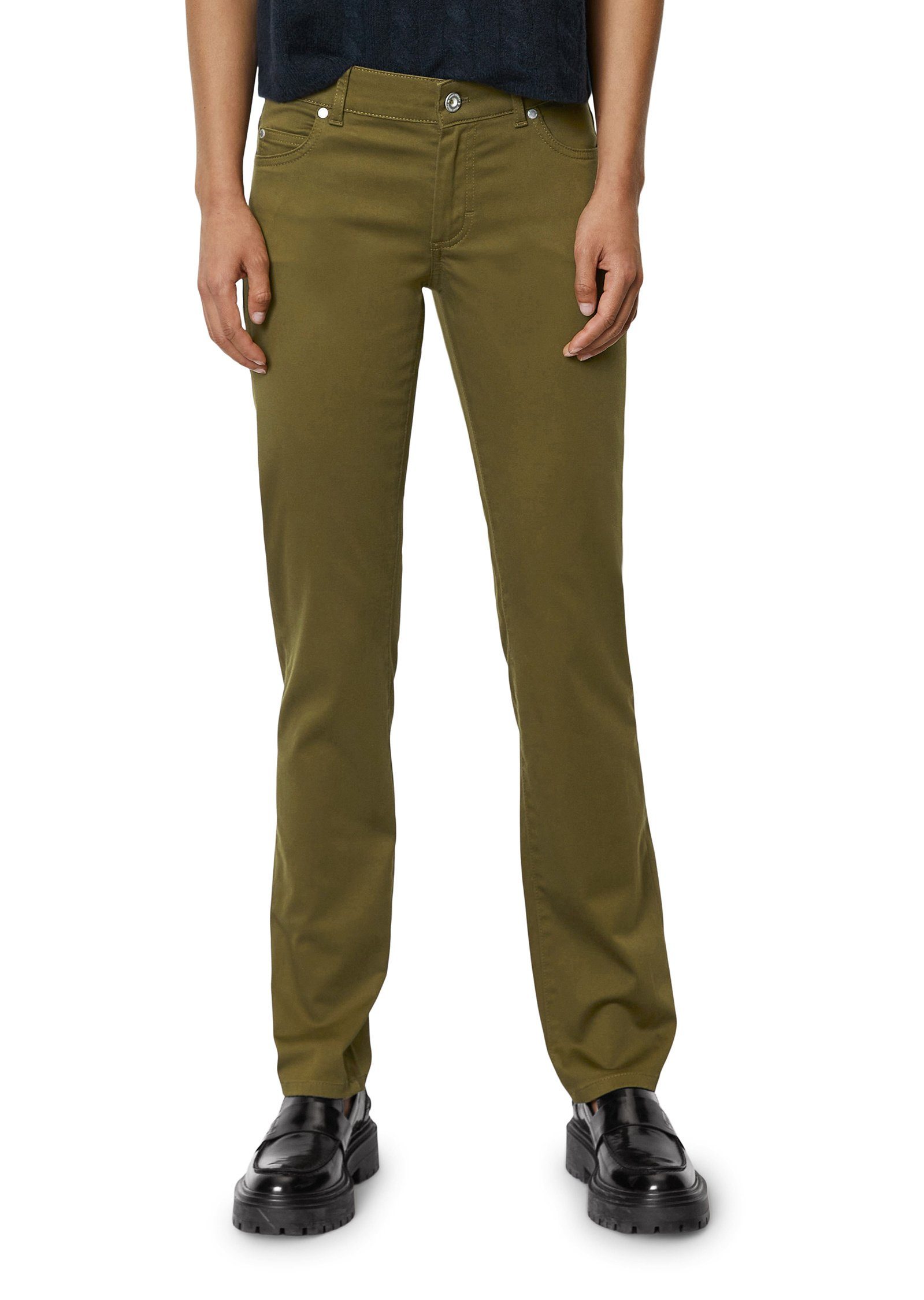 Marc O'Polo 5-Pocket-Hose aus Smooth Sateen Stretch grün