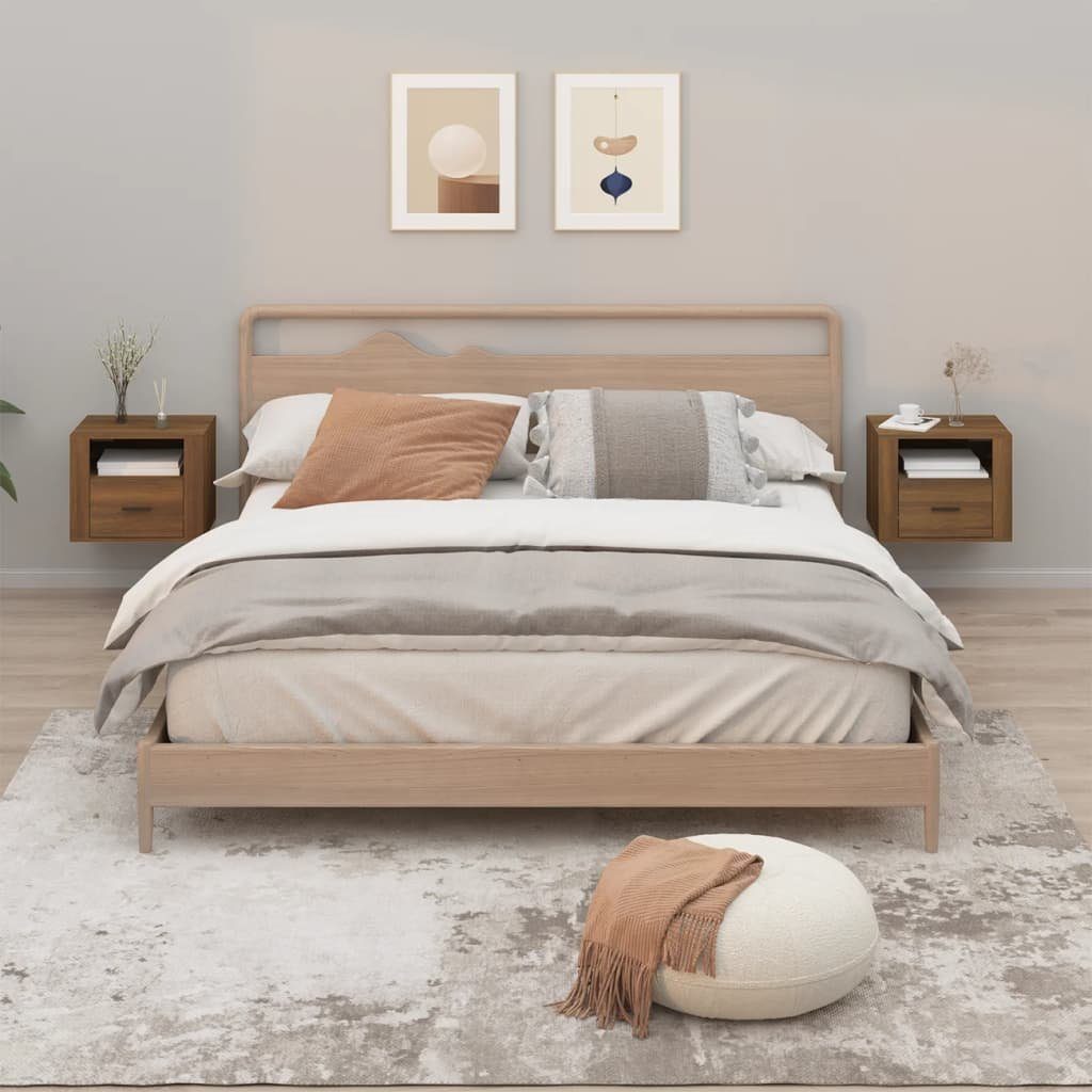 Nachttisch Wand-Braun Eichen-Optik 50 x 36 x 40 cm