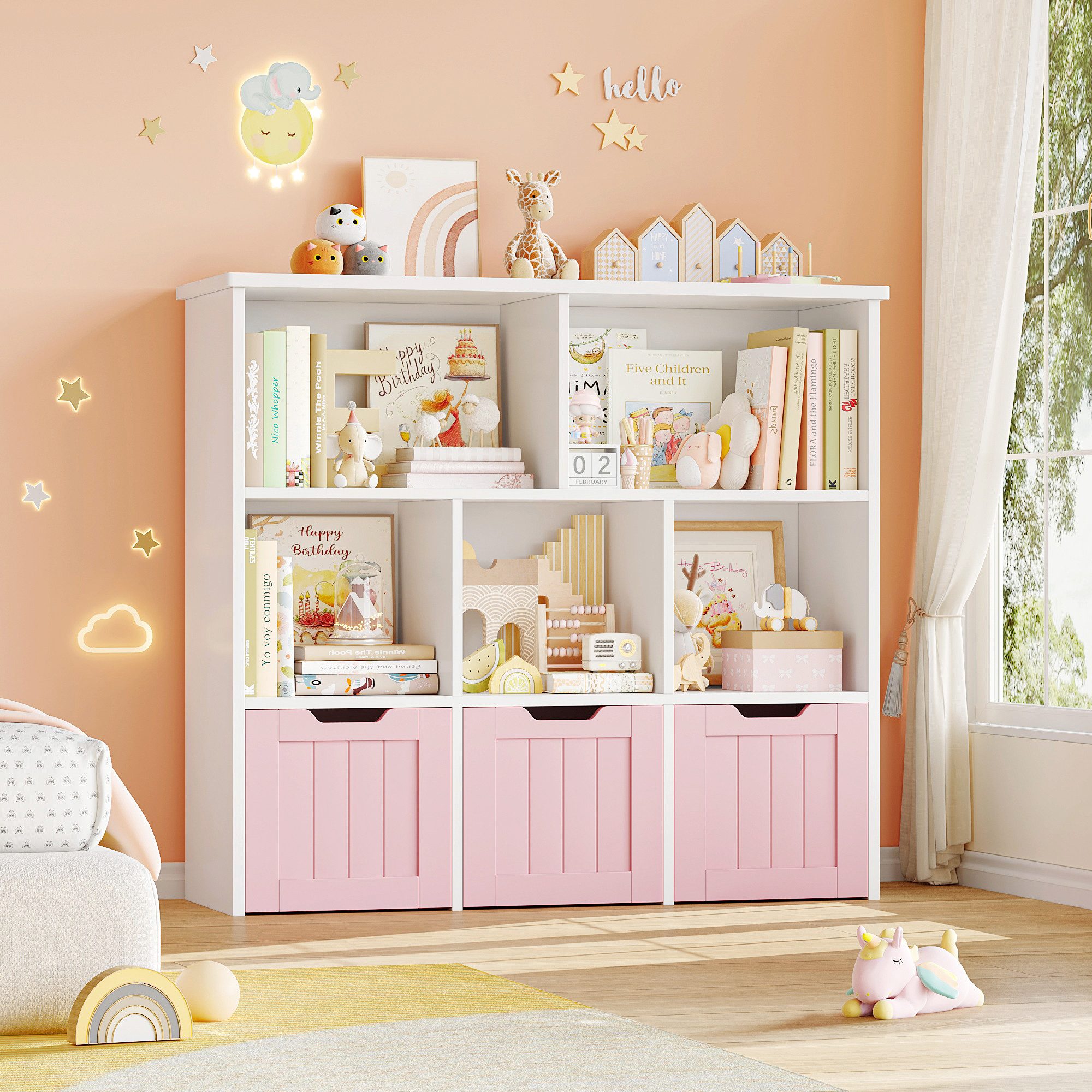 Homfa Kinderregal mit 3 Spielzeugkisten auf günstig online kaufen