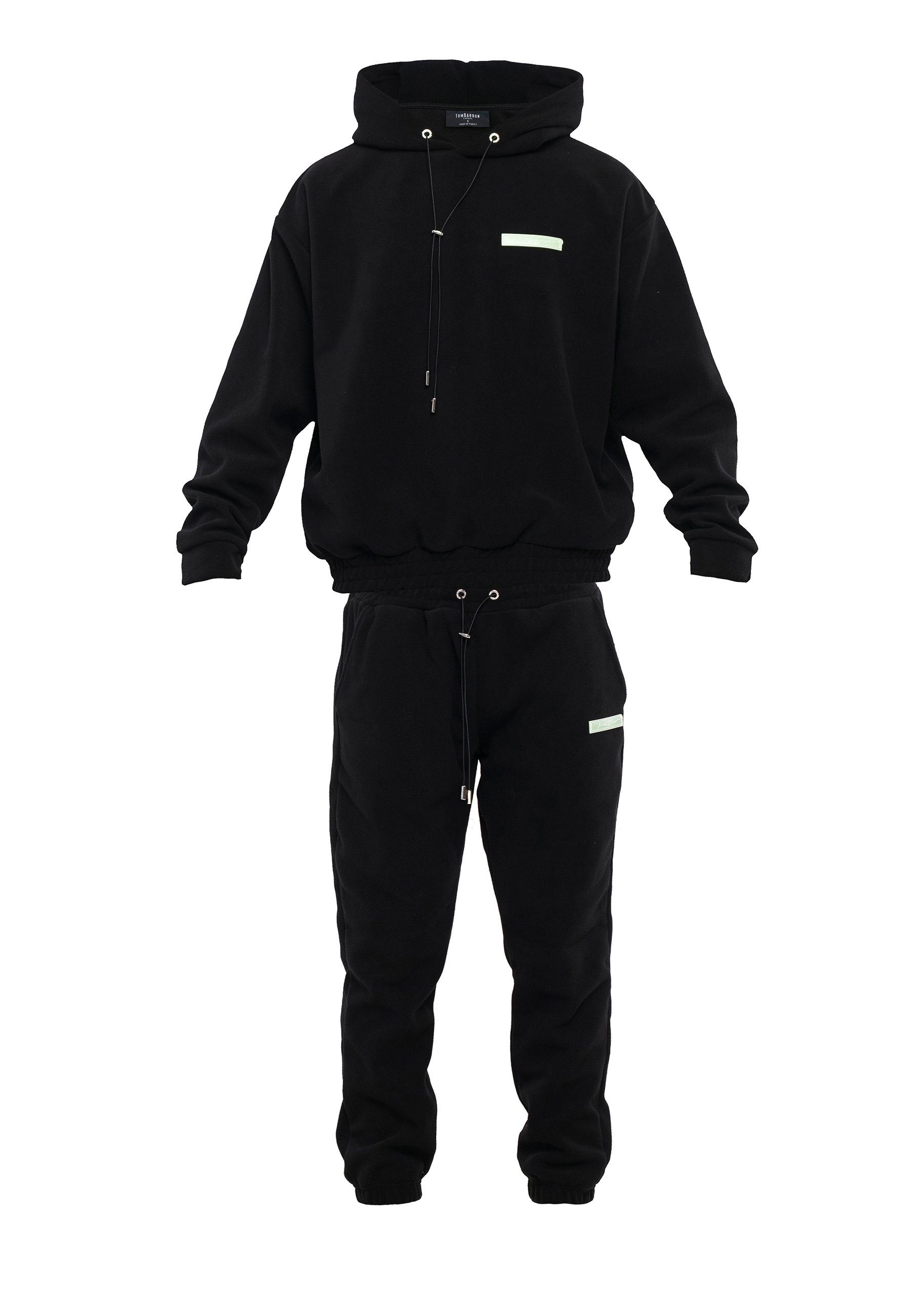 Tom Barron Jogginganzug OVERSIZE FABRIC SETS SWEATSHIRT PANT AND FLEECE BLACK MILKY