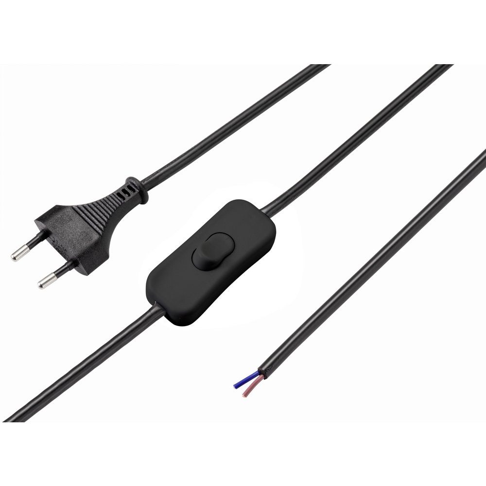 Sygonix SY-5044224 Strom Anschlusskabel Schwarz 1.50 m inkl. Ein/Aus- Netzkabel
