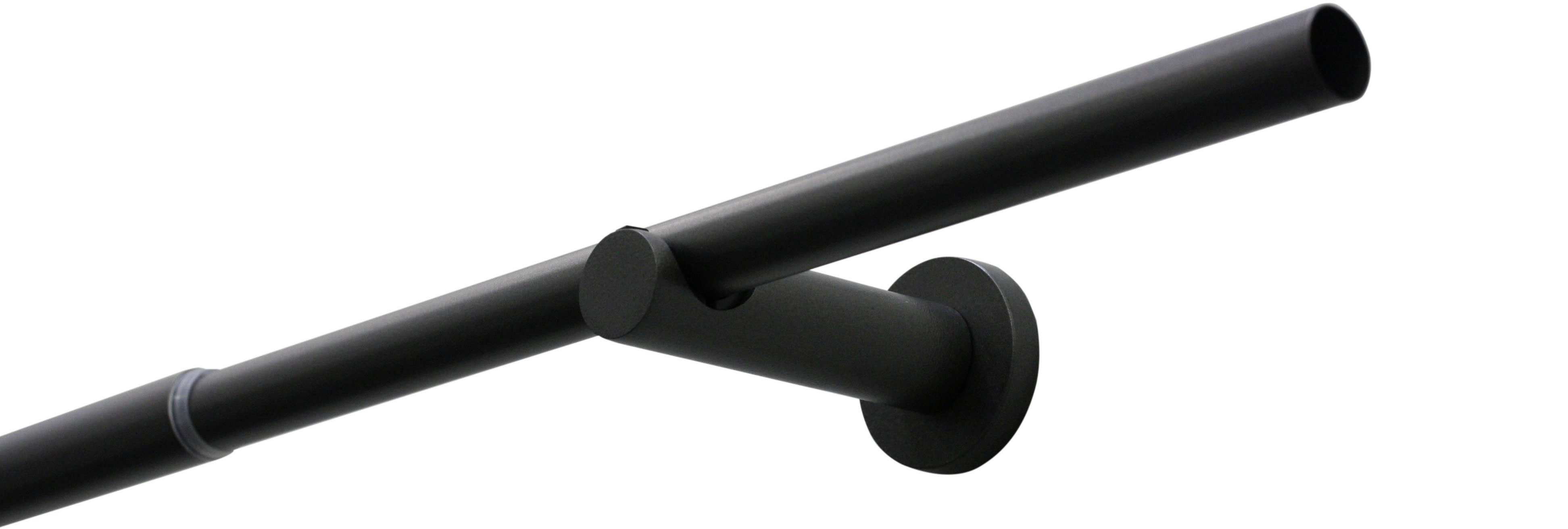 GARDINIA Gardinenstange Set Sol 1-Lauf, Ø 1,9 mm, 1-läufig, mit Bohren, Metall, mit Bohren, Wandmontage, Metall, Gardinenstangen Set aus Metall