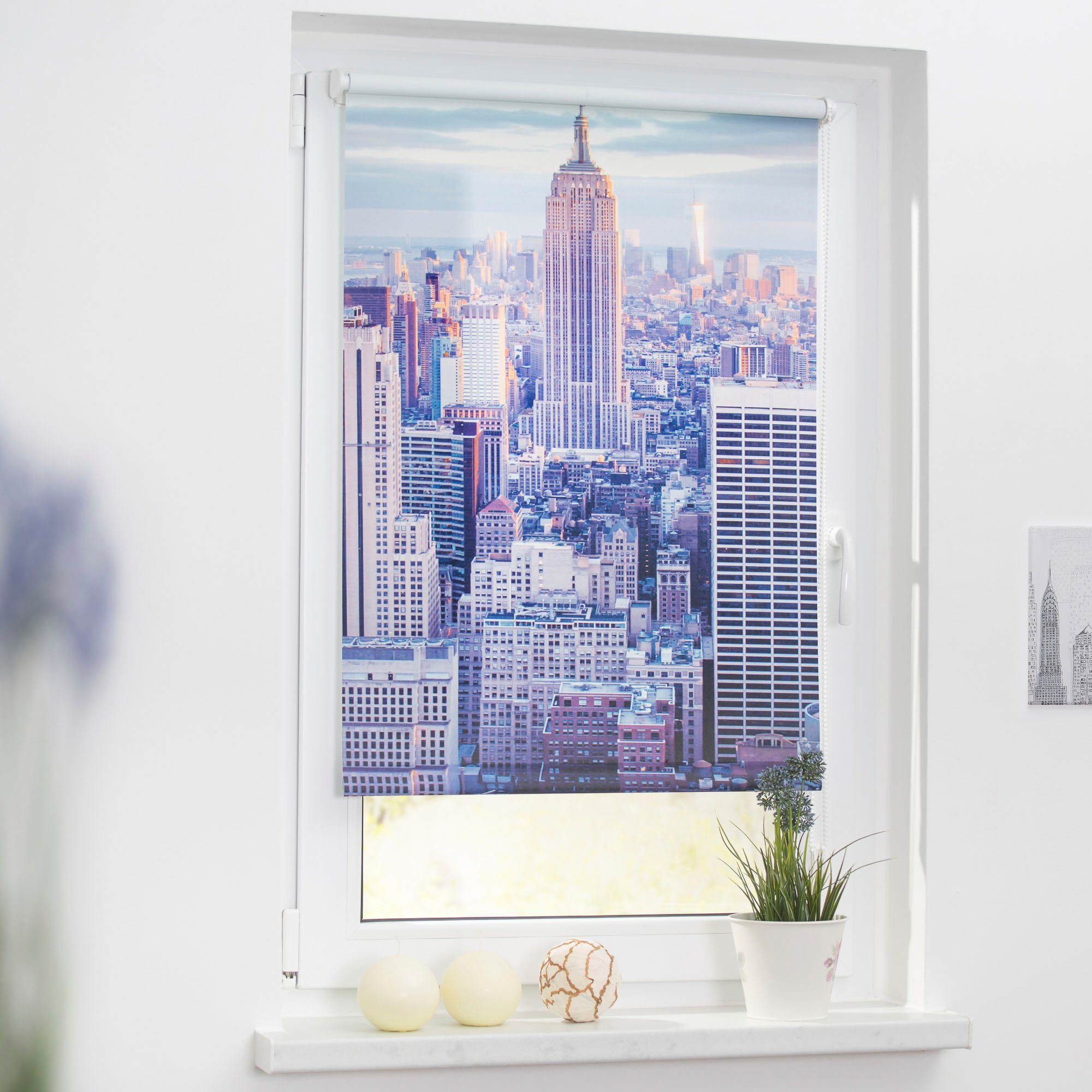 Seitenzugrollo Klemmfix Motiv New York, LICHTBLICK günstig online kaufen