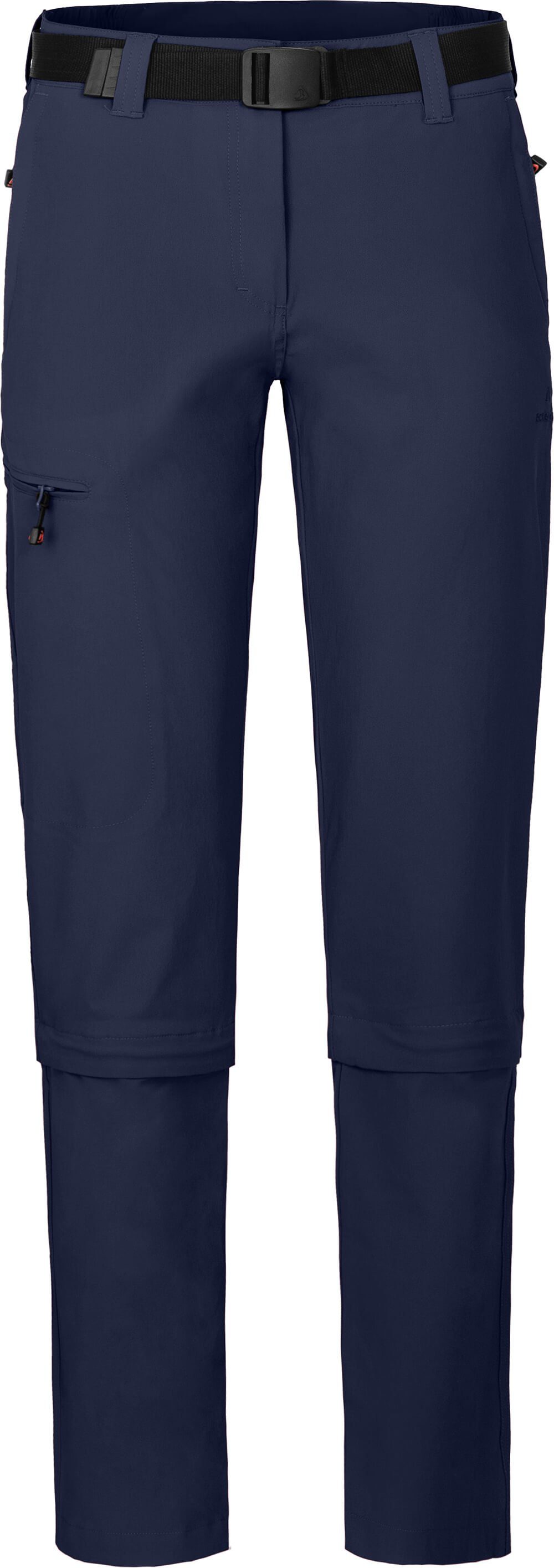 Bergson Zip-off-Hose YORK Zipp-Off Damen Wanderhose, vielseitig, pflegeleicht, Kurzgrößen, peacoat blau