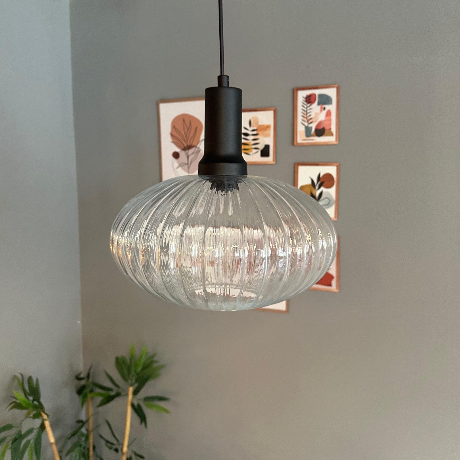 Bamyum Pendelleuchte Pendelleuchte Elegant Lanterne Glas, günstig online kaufen