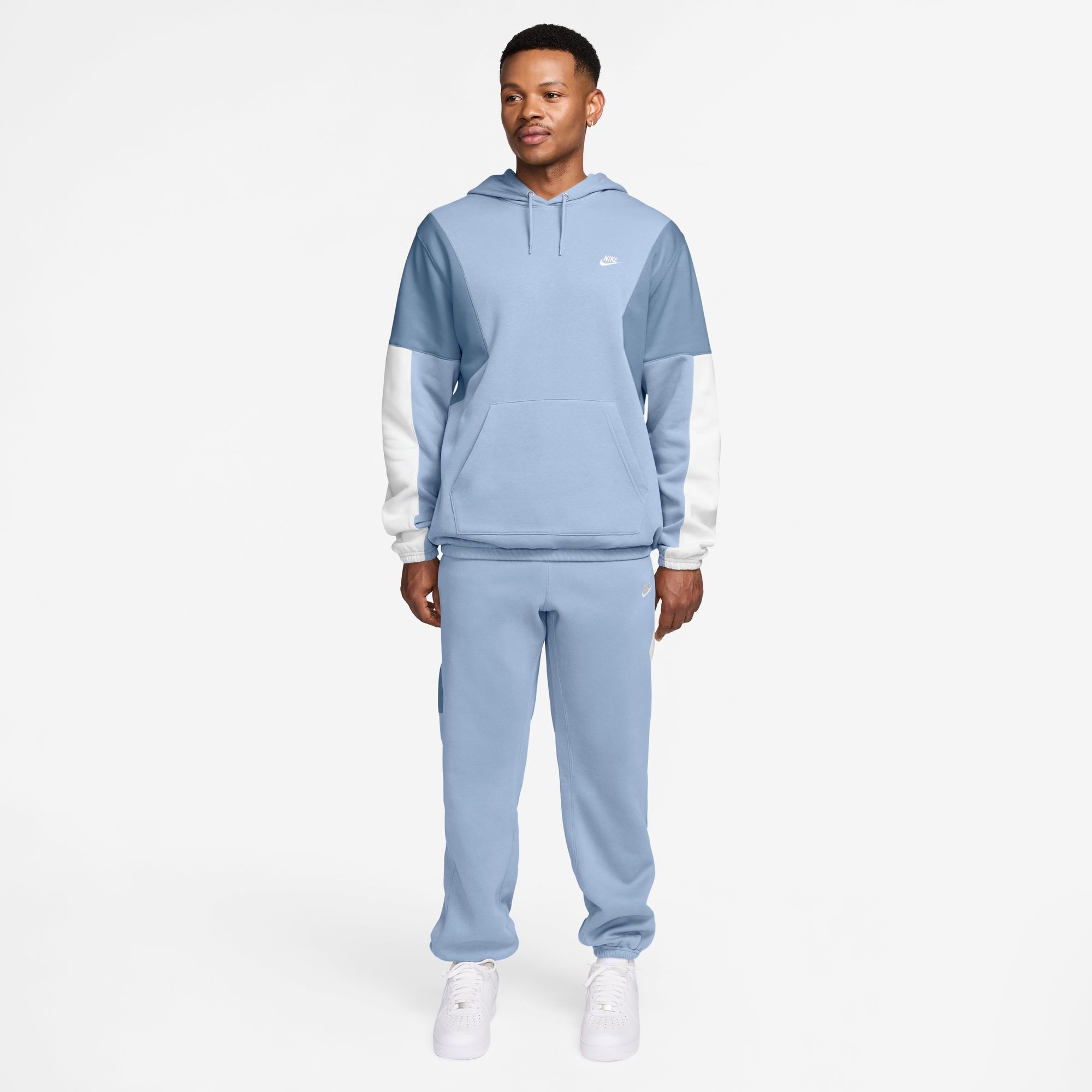 Nike Sportswear Trainingsanzug M NK CLUB FLEECE HDED TRACK GX, mit durchgehendem Reißverschluss, aus Baumwolle und Polyester