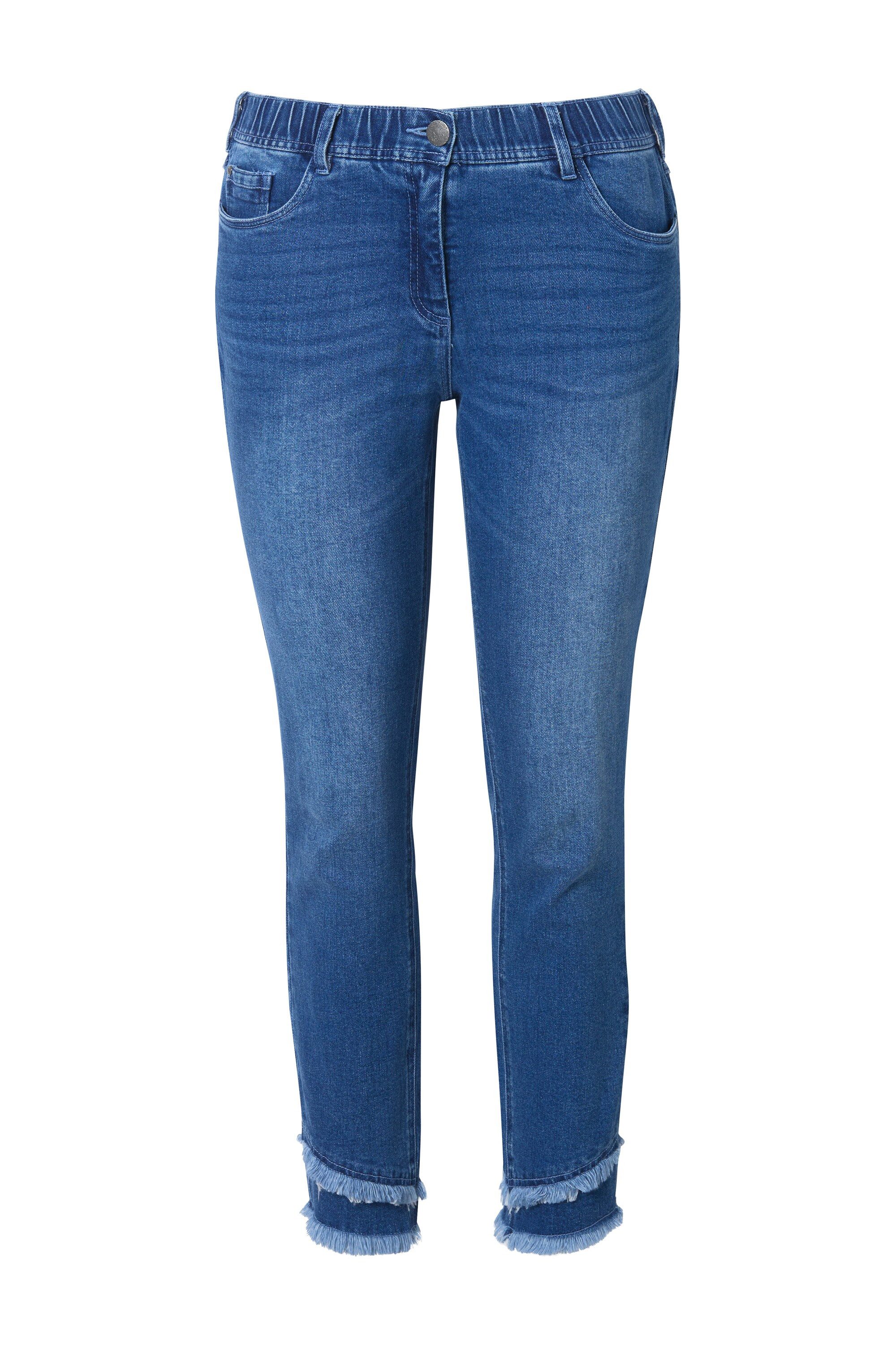Ulla Popken Regular-fit-Jeans Jeans Sarah Fransensaum schmales Bein knöchellang