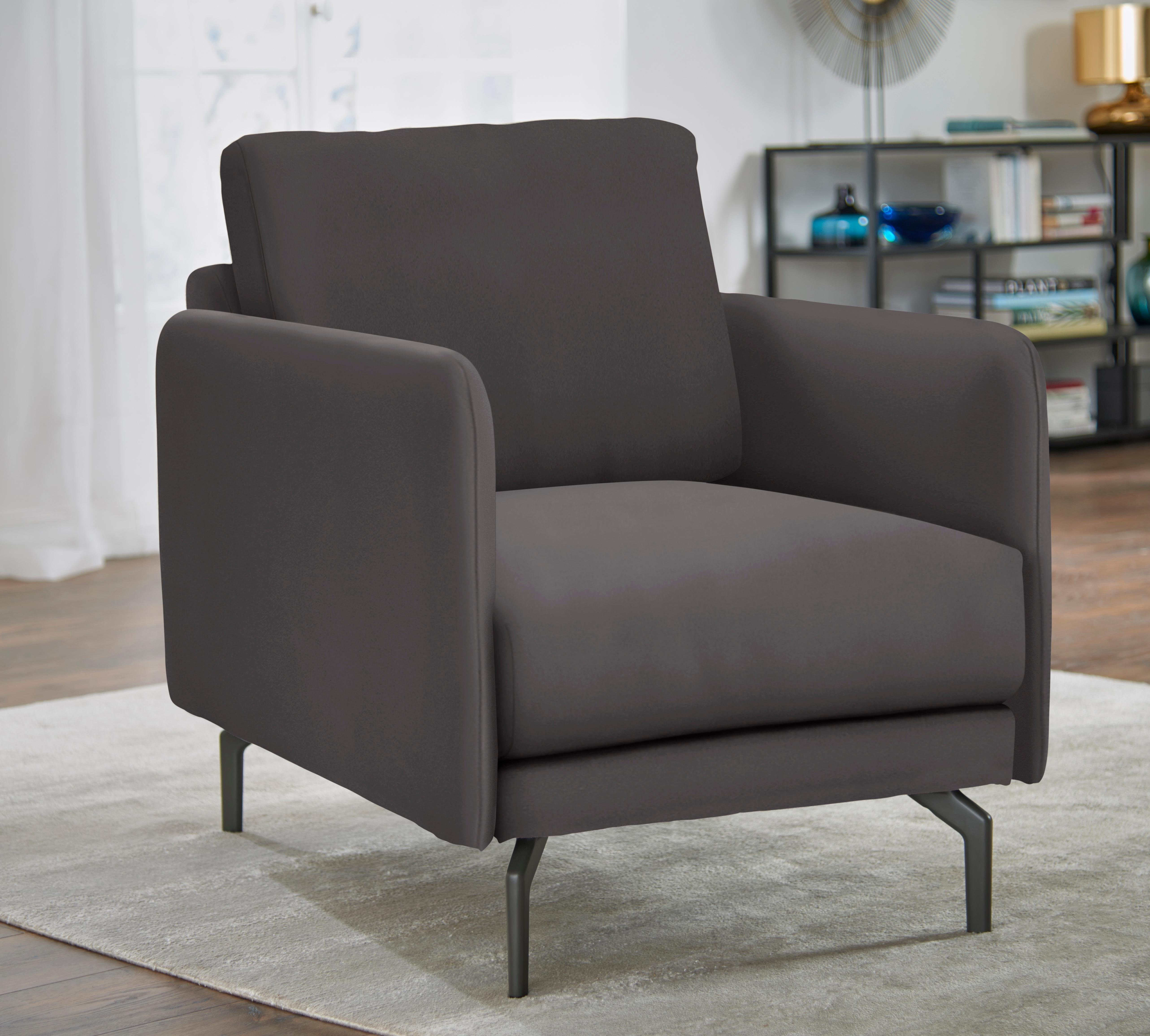 Creation BY ROLF BENZ Sessel CR.450, Designsessel, Loungesessel, Armlehne sehr schmal, Breite 70 cm, Alugussfuß Umbragrau