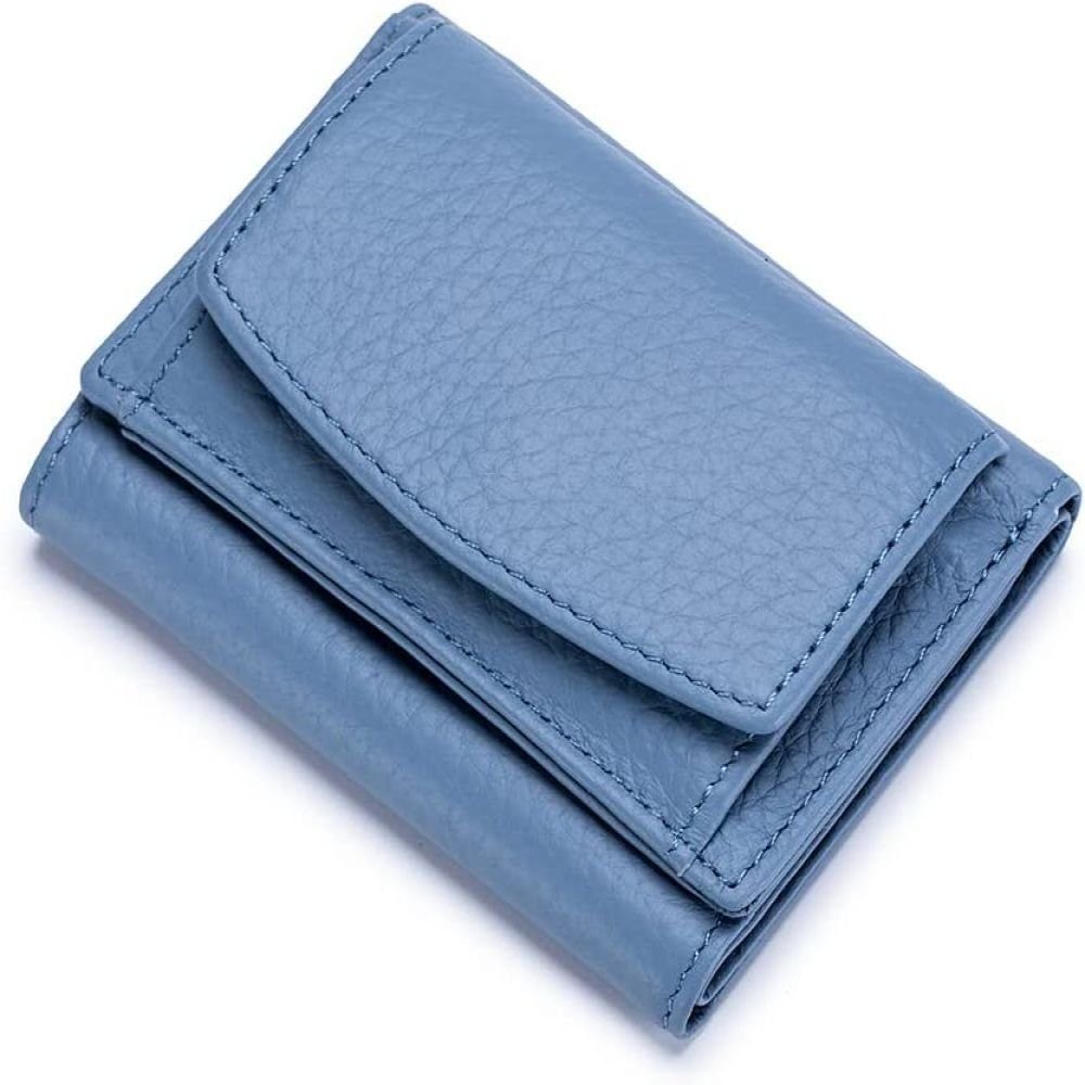 GelldG Geldbörse Geldbörse Damen mit Münzfach Kunstleder Geldbeutel Mini Portemonnaie blau