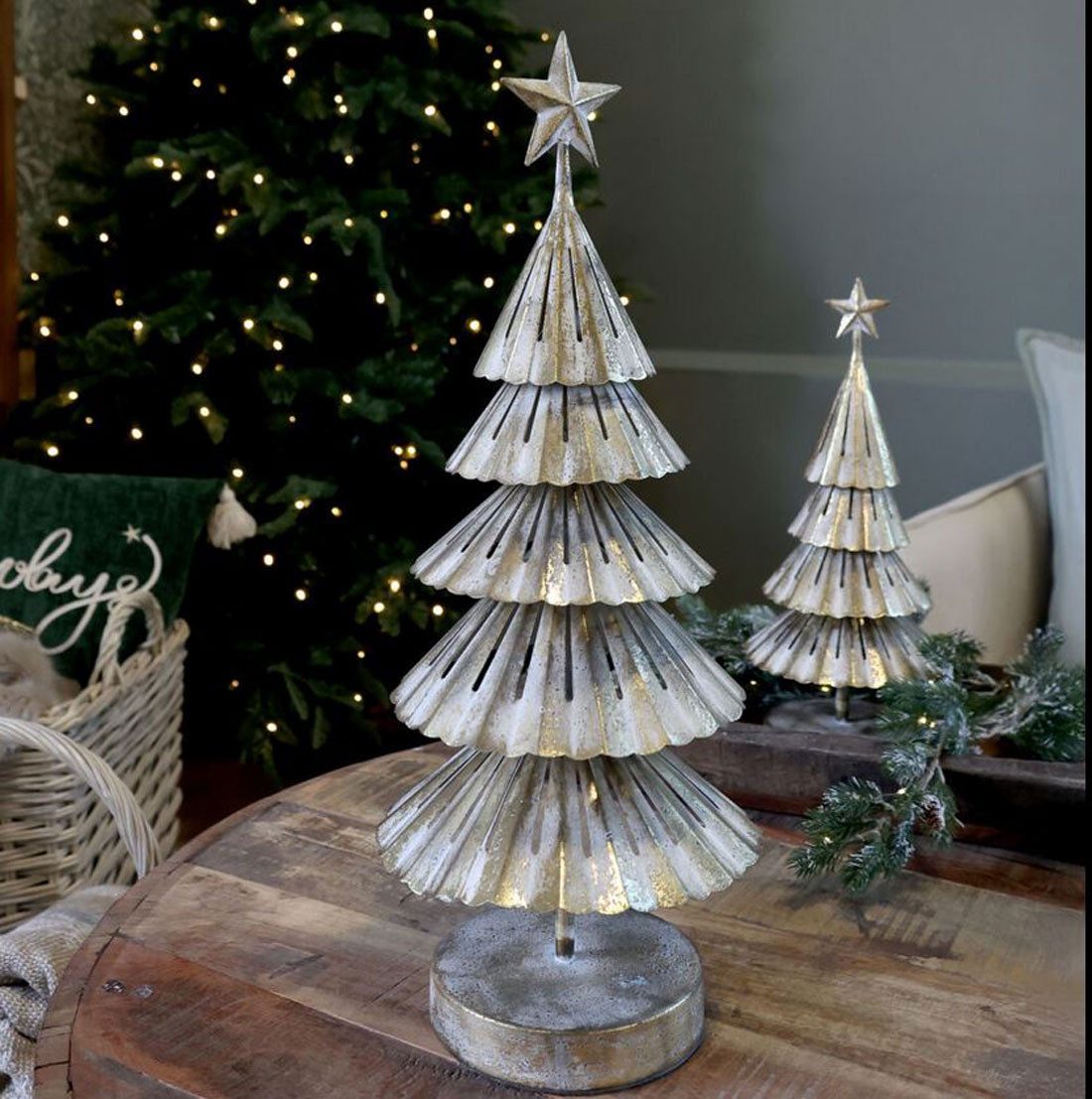 Chic Antique Künstlicher Weihnachtsbaum Weihnachtsbaum H54/D21 cm antique messing