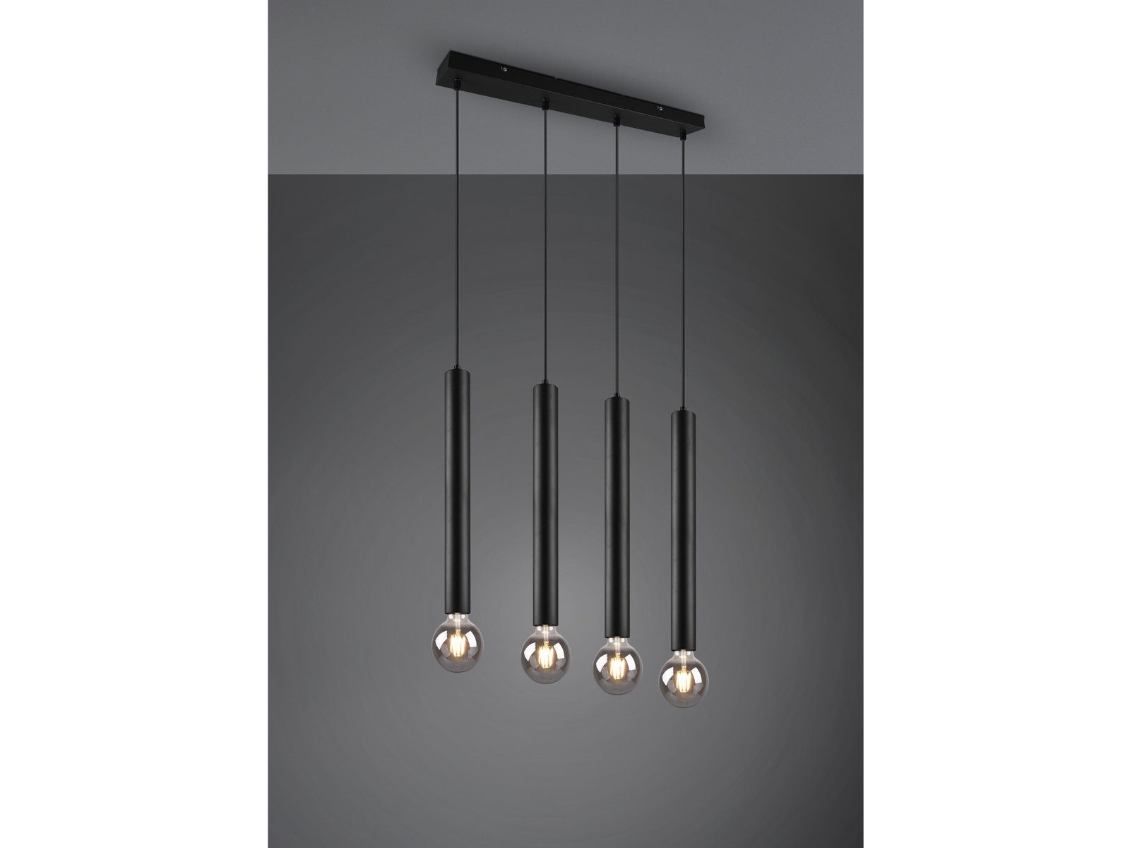 meineWunschleuchte LED Pendelleuchte, LED Esstisch über-n Balken.lamoe warmweiß, Industrial hängend, wechselbar, für B: Schwarz 70cm