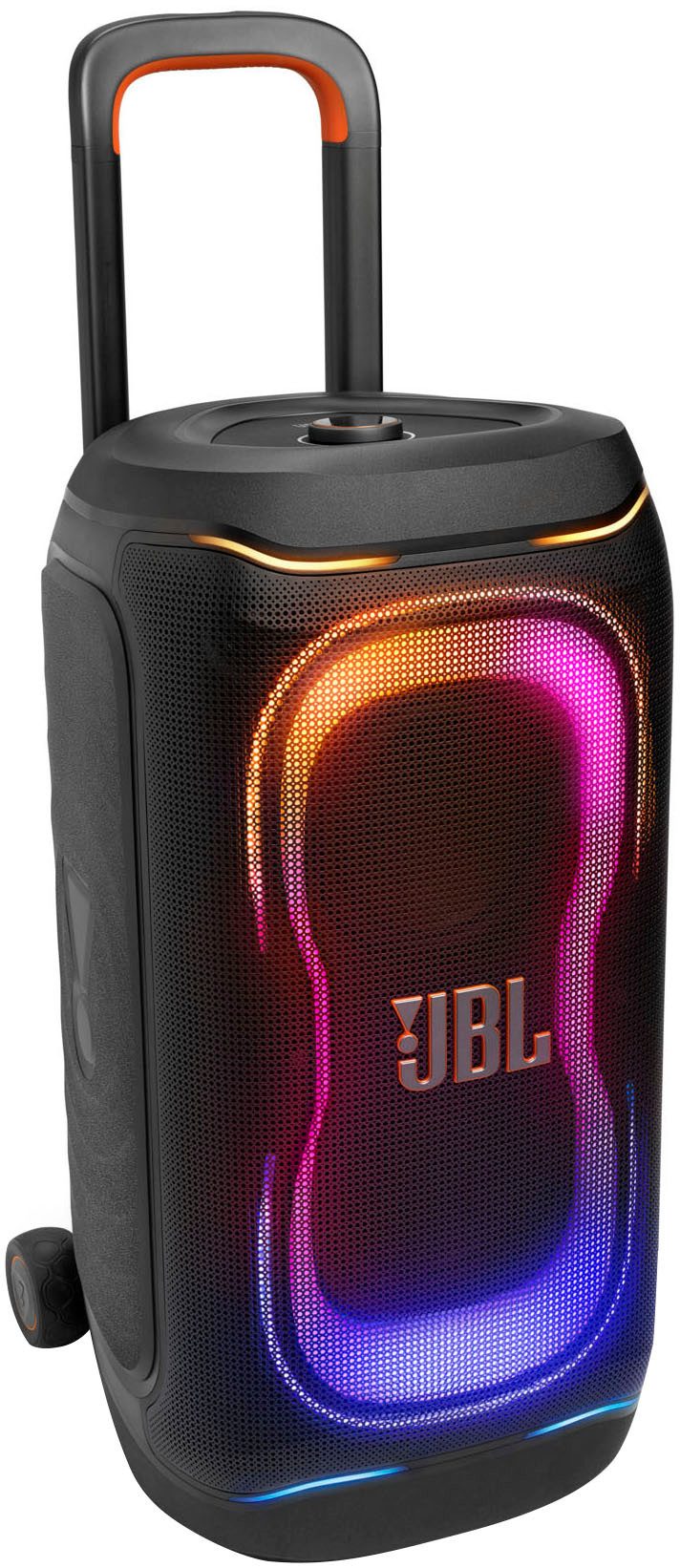 JBL PARTYBOX 330 Party-Lautsprecher (A2DP Bluetooth, Bluetooth, AVRCP Bluetooth, 280 W, Tragbarer Party-Lautsprecher mit Beleuchtung, Teleskopgriff und Rollen)