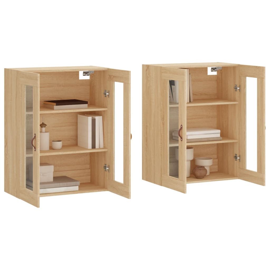 vidaXL Sideboard Wandschränke 2 Stk. Sonoma-Eiche günstig online kaufen