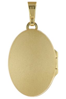 trendor Kette mit Anhänger Medaillon mit Kette Gold plattiertes 925 Silber