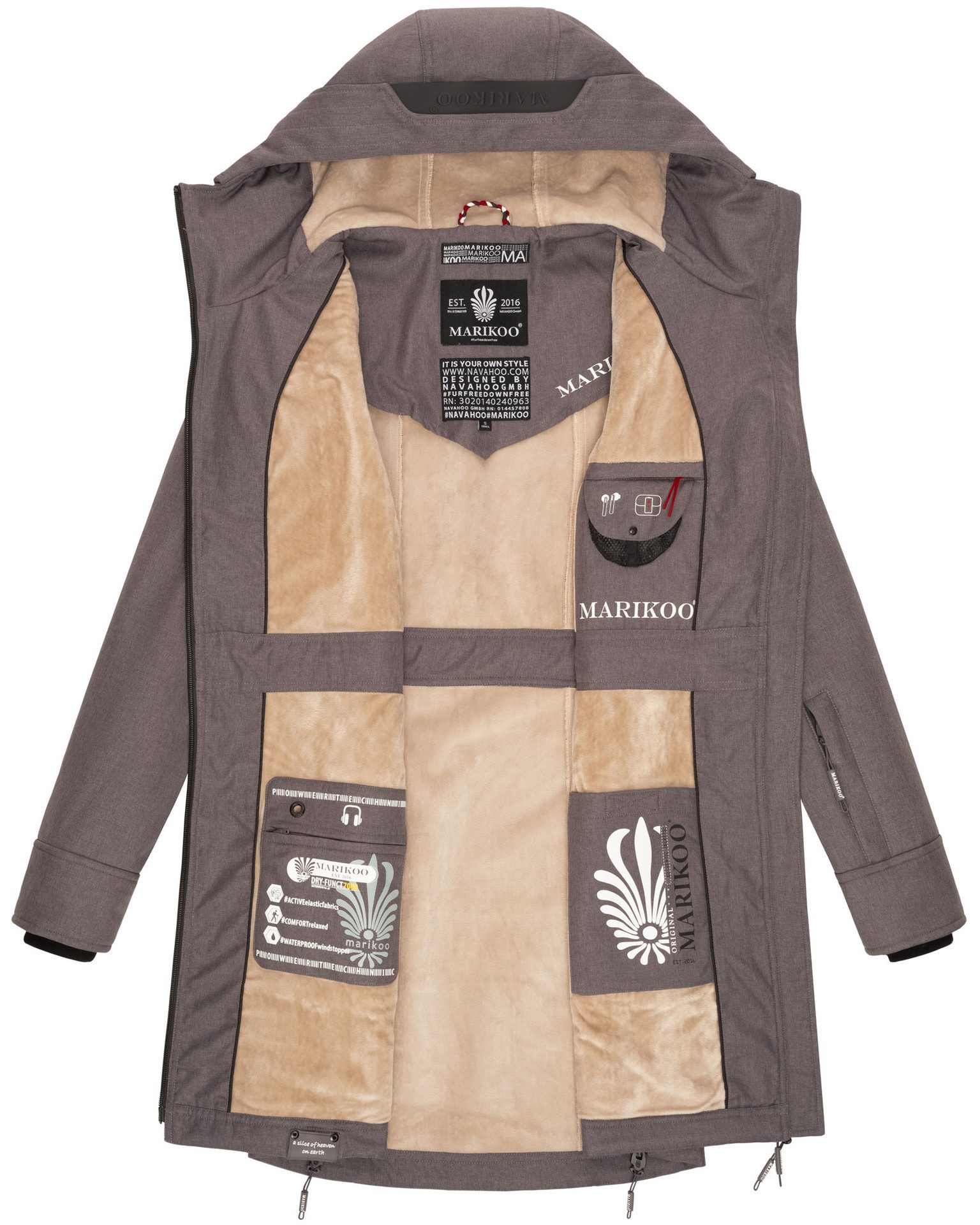 Marikoo Softshelljacke mit warmen Teddyfleece