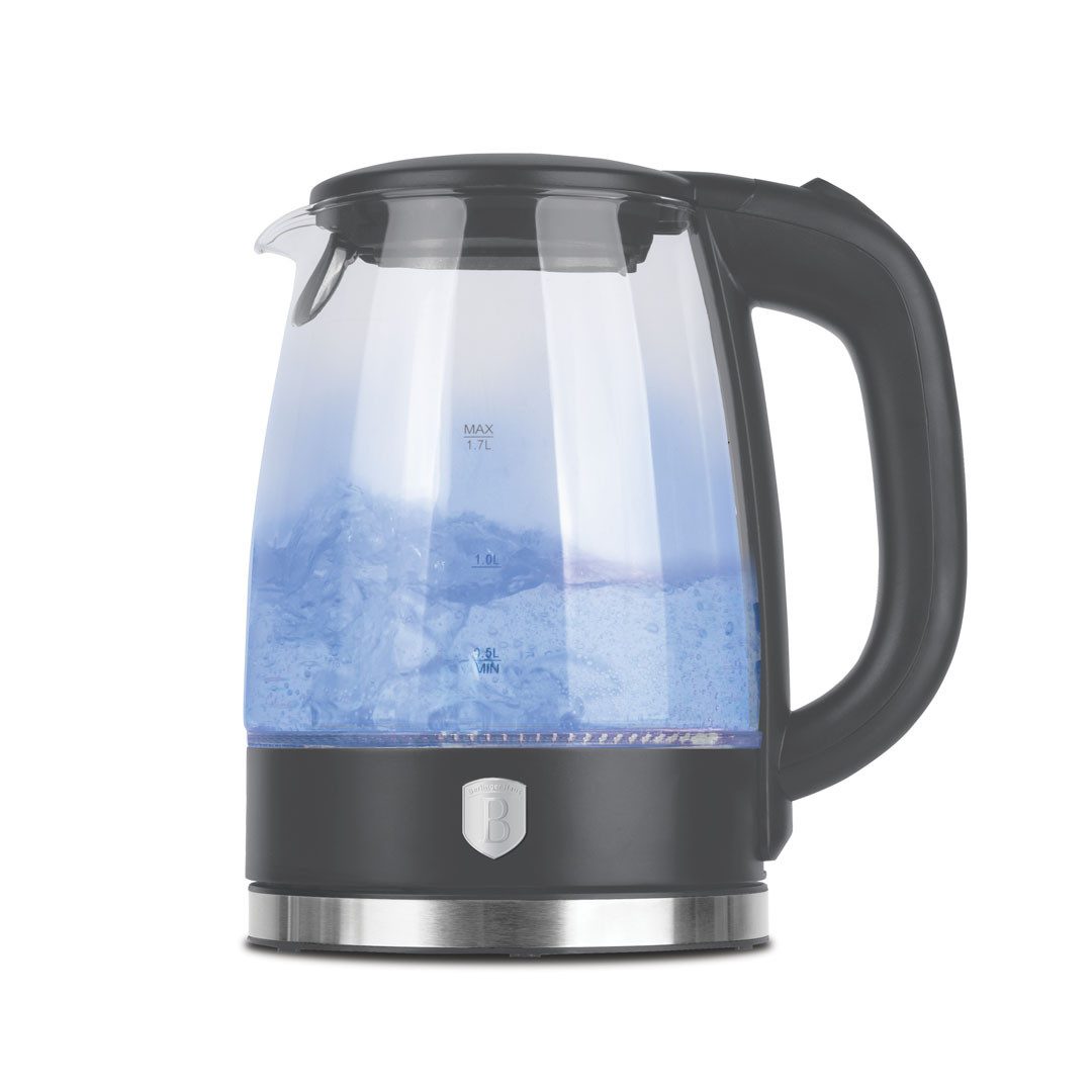BerlingerHaus Wasserkocher BH 9815 in Anthrazit matt, 1,7 l, 2200 W, Hochwertiges Borosilikatglas