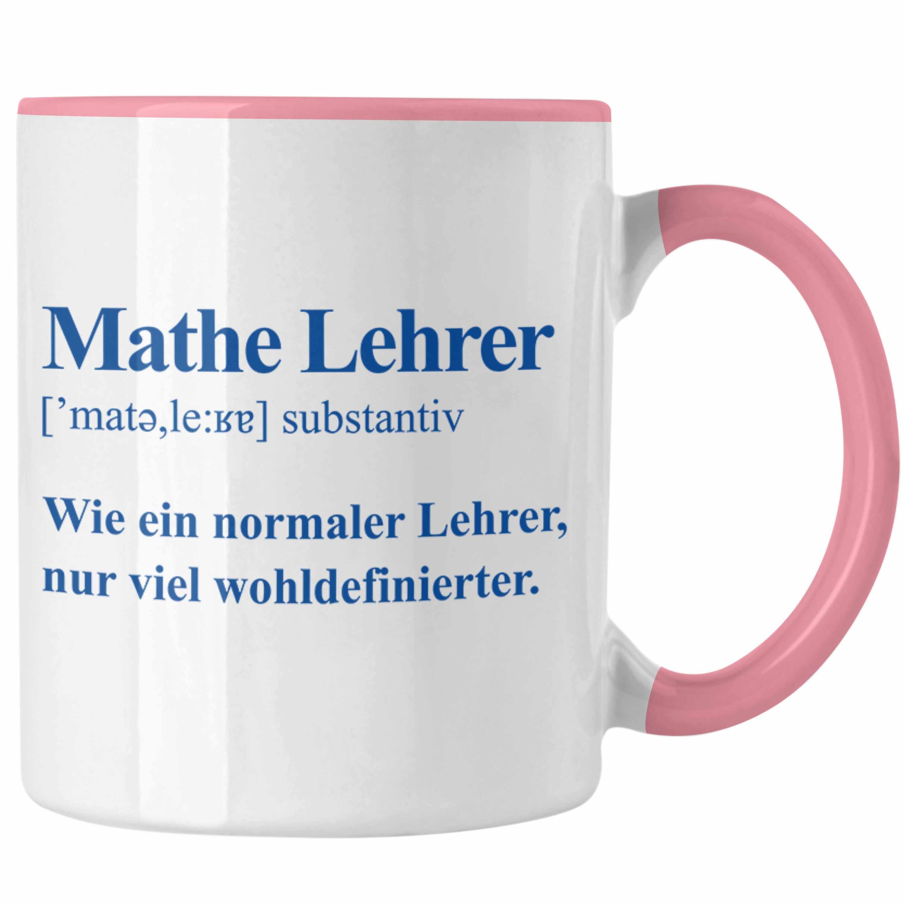 Trendation Tasse Trendation Mathe Tasse Mathelehrer Mathematiker Spruch Lehrer Rosa Lustig Tassen mit Geschenk Kaffeetasse 