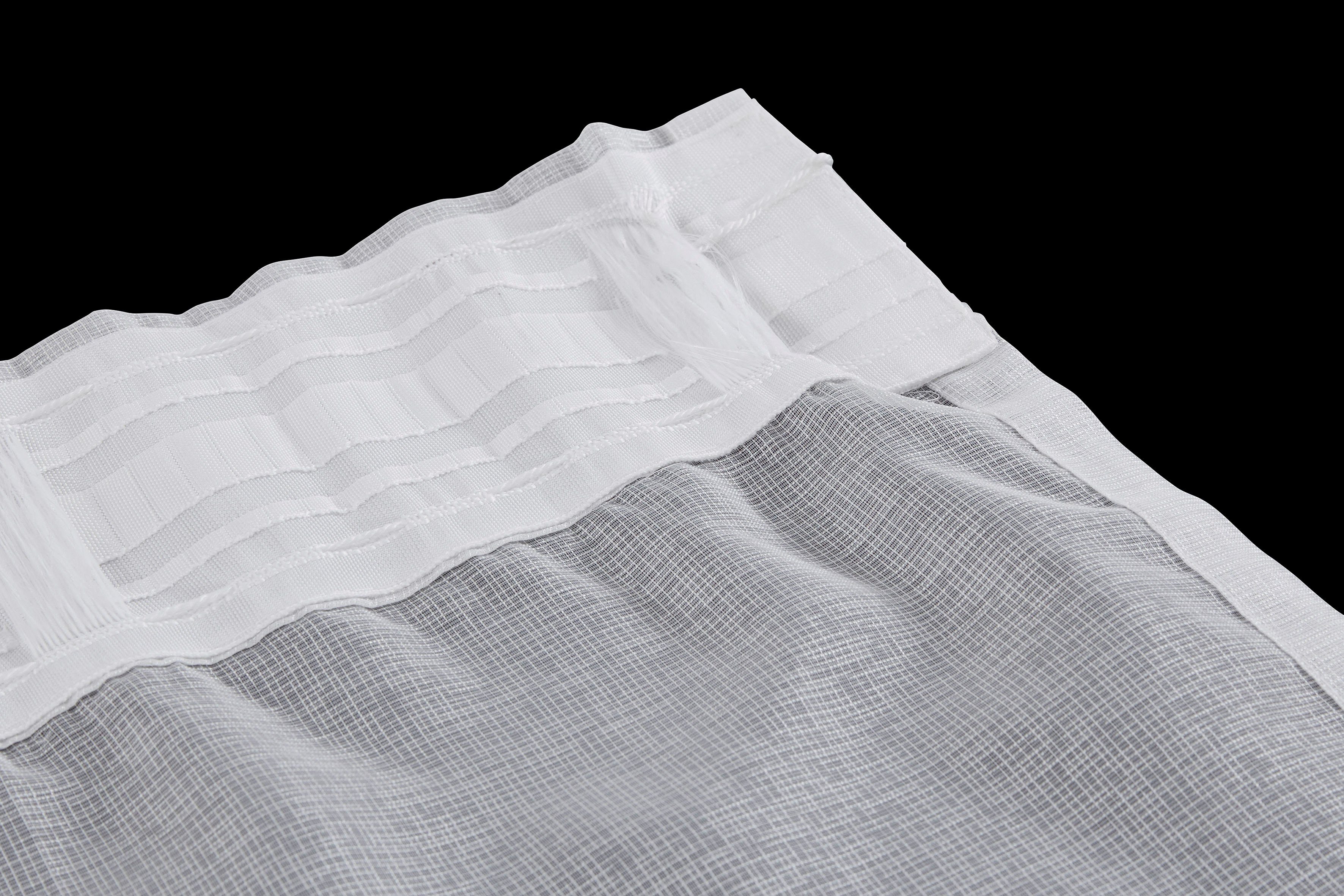Gardine Yalinga, my home, (1 Polyester Multifunktionsband transparent, weiß/grau St), Halbtransparent
