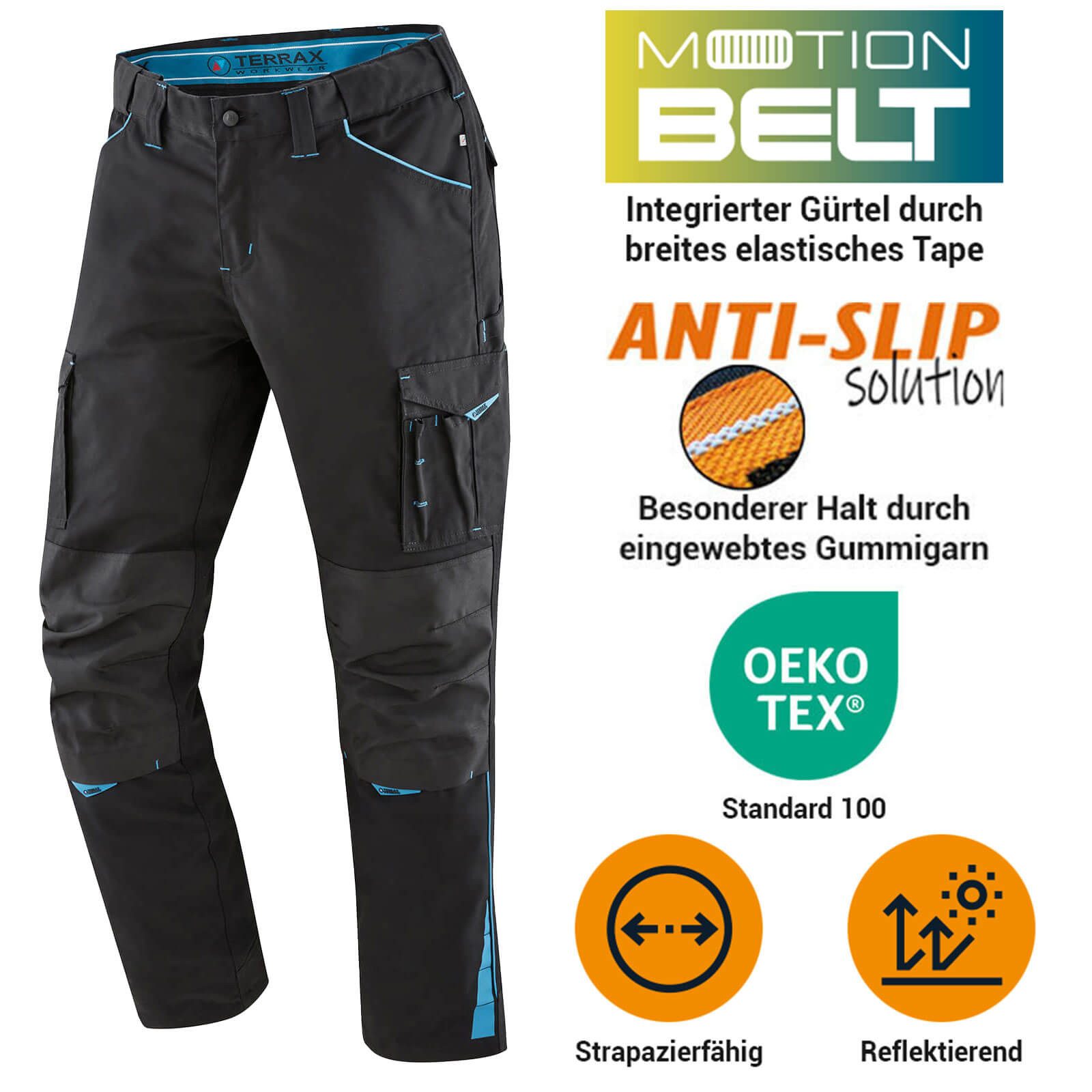 Terrax Workwear Arbeitshose Herren Arbeits-Bundhose in sportlicher Form mit günstig online kaufen