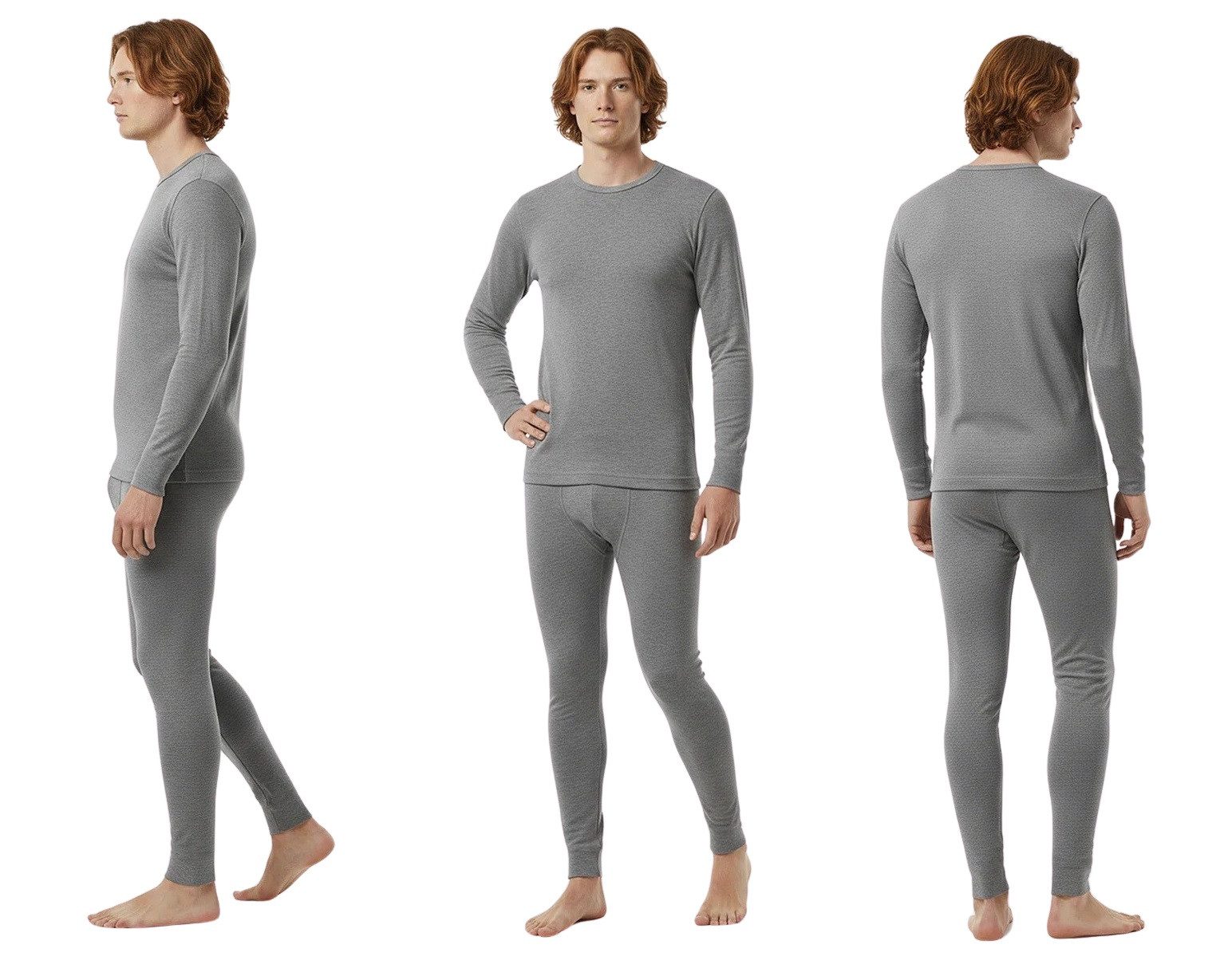 Rungassi Thermounterhose GAUBERT Thermounterwäsche-Set Merinowolle für Herren 0150 Grau bis