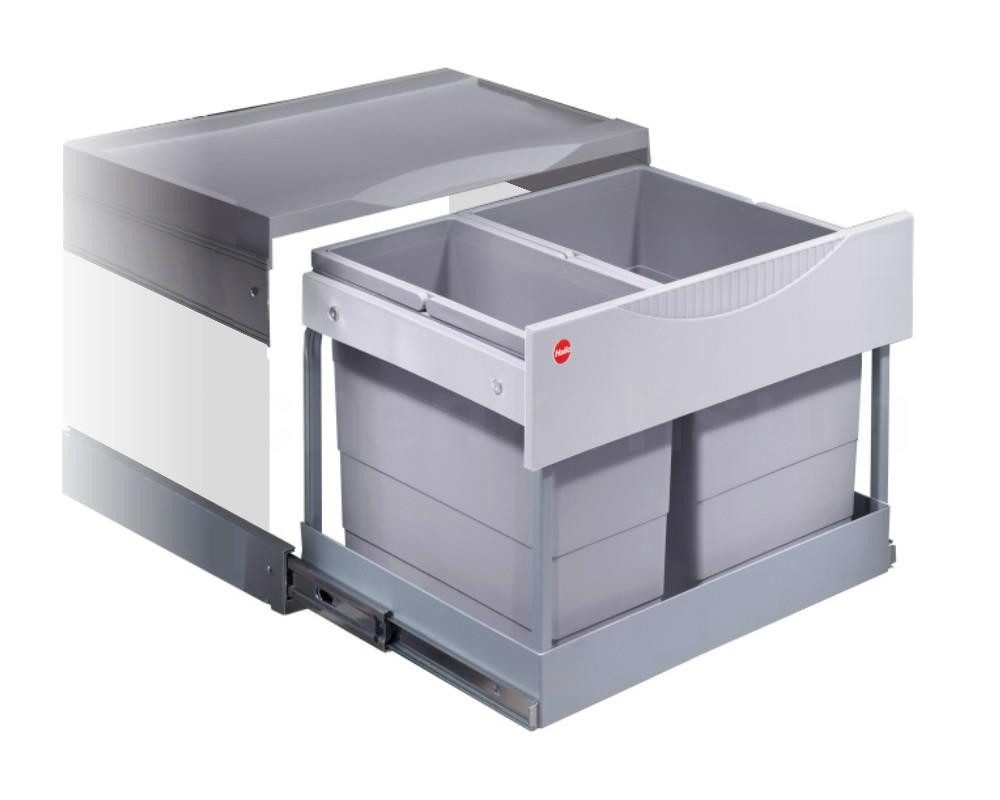 Hailo Einbaumülleimer Hailo Abfallsammler 3644821 TR Swing Raumspar-Tandem-S-plus 18 + 12 L