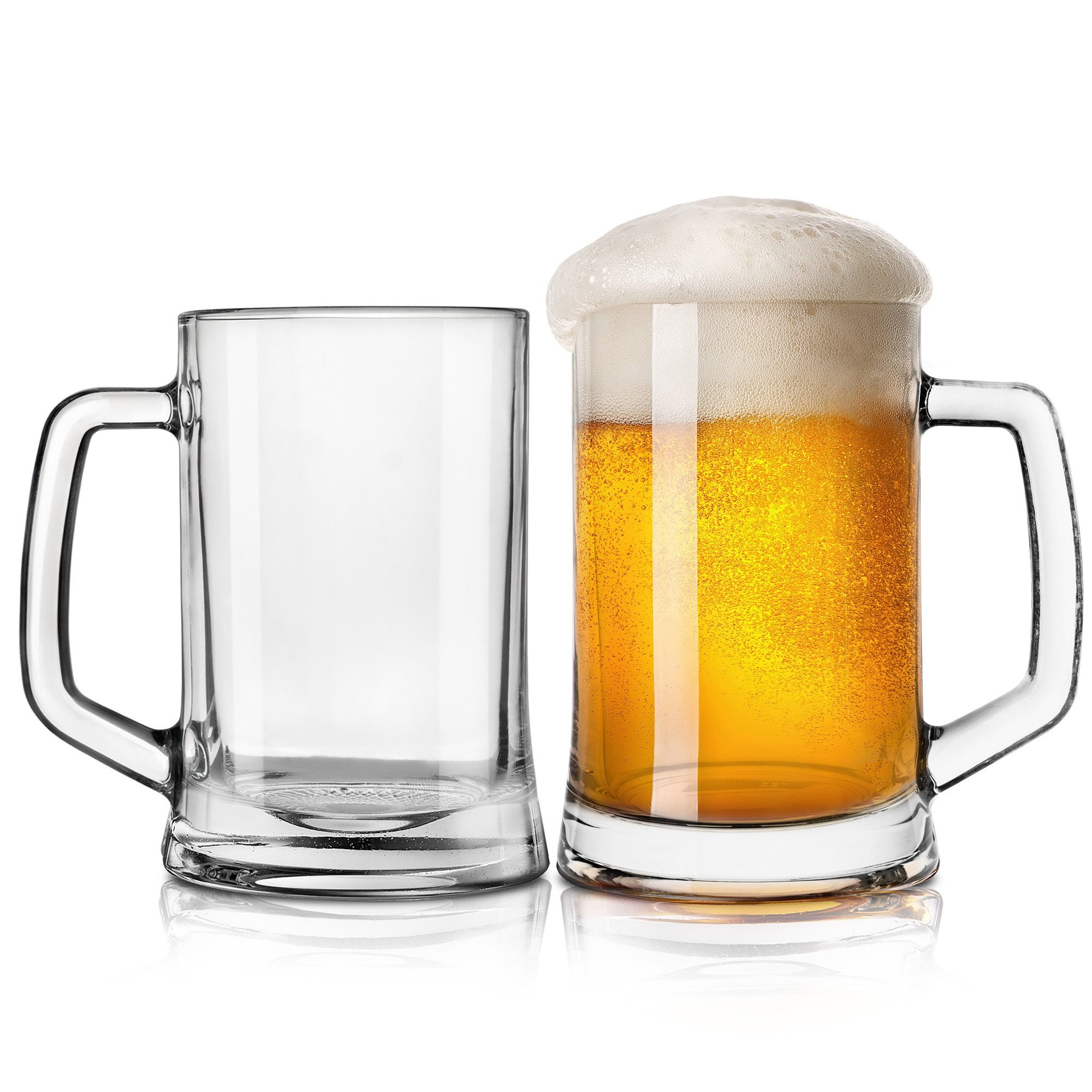 KONZEPT Bierkrug 0,5 liter, Biergläser mit Henkel, 2-tlg., Perfekt für Zuhause, Restaurants und Biergärten, spülmaschinenfest