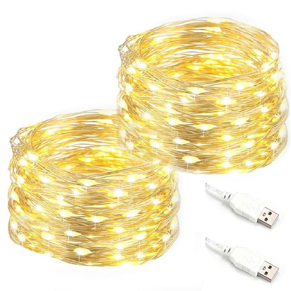 Salcar LED-Lichterkette 10m LED Lichterkette Outdoor Indoor USB Kupferdraht günstig online kaufen