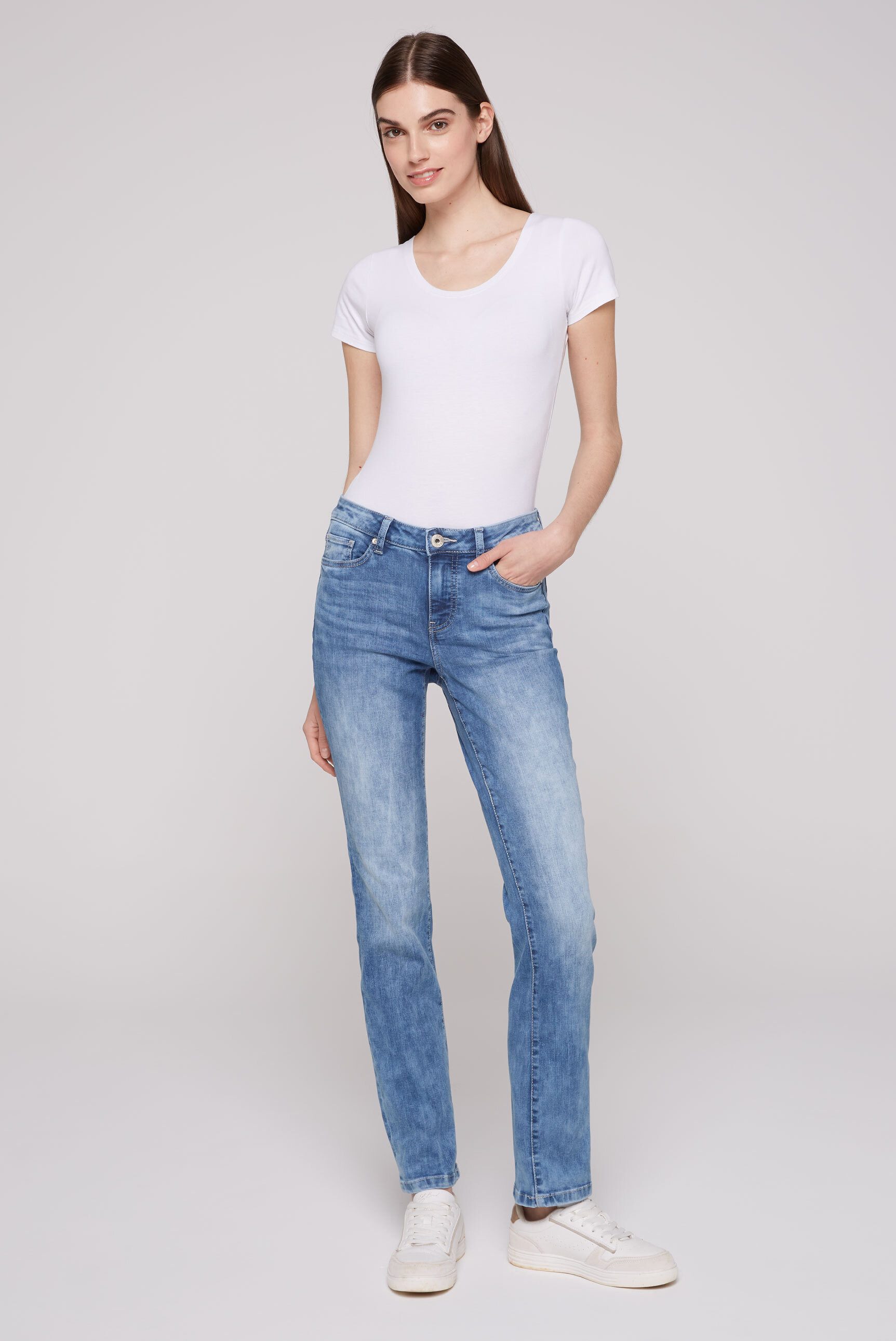 SOCCX Regular-fit-Jeans mit normaler Leibhöhe