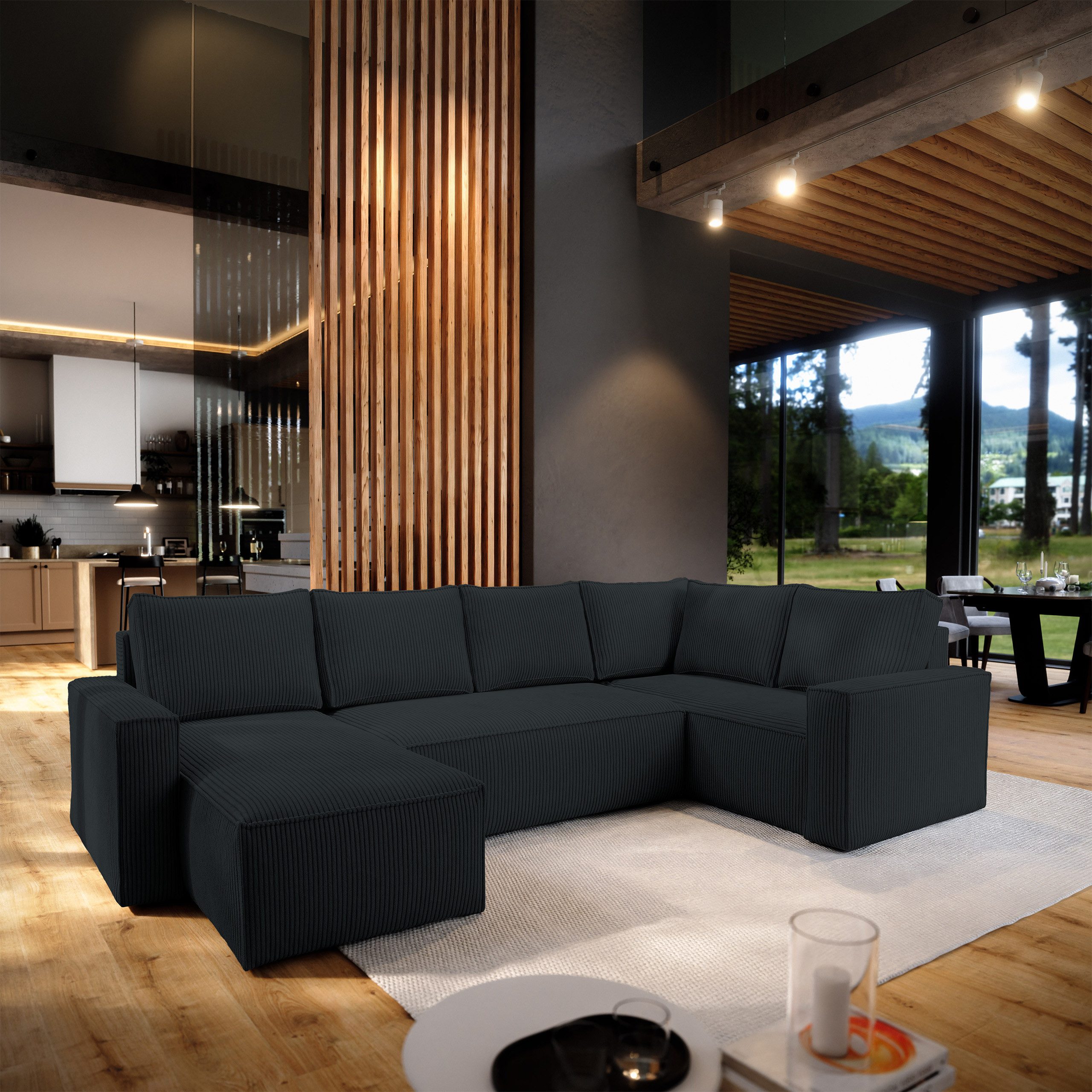 Masseno Ecksofa NORENA mit Schlaffunktion U-Form, günstig online kaufen