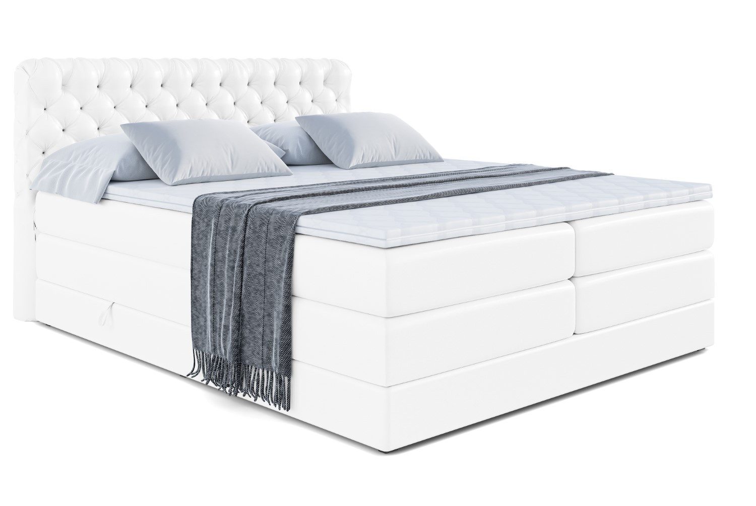 ALTDECOR Boxspringbett BOXI8 KING (Multipocket-Matratze H4, H3 Matratze Bonellfederung, Topper, Kopfteil)