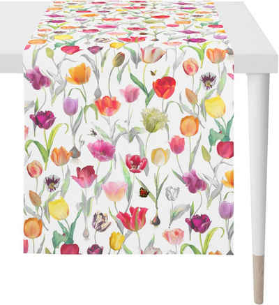 APELT Tischläufer 6818 SPRINGTIME, Frühjahrsdeko, Frühling (1-tlg), mit Tulpen-Motiv, Digitaldruck