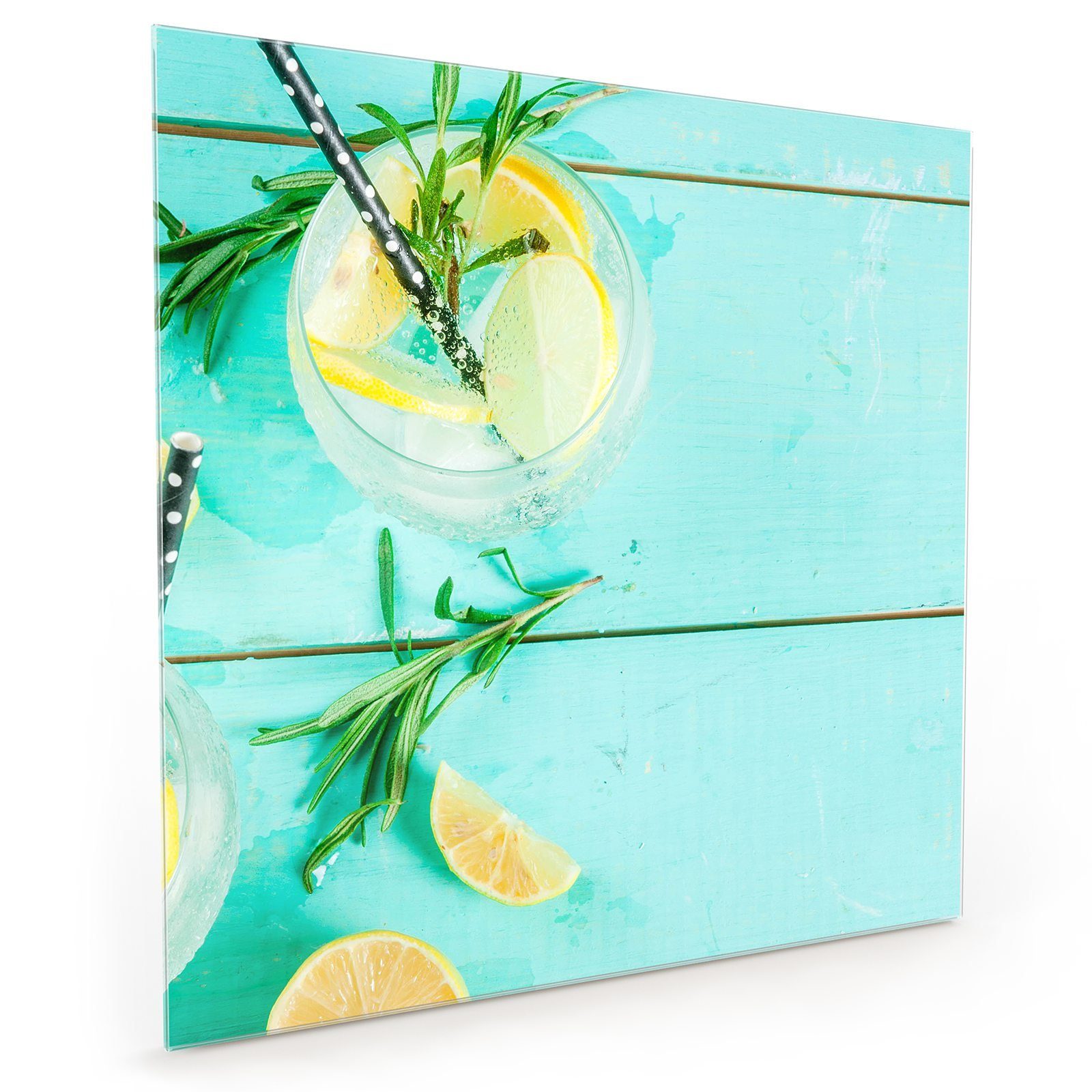Primedeco Küchenrückwand Küchenrückwand Spritzschutz Glas mit Motiv Frische Limonade