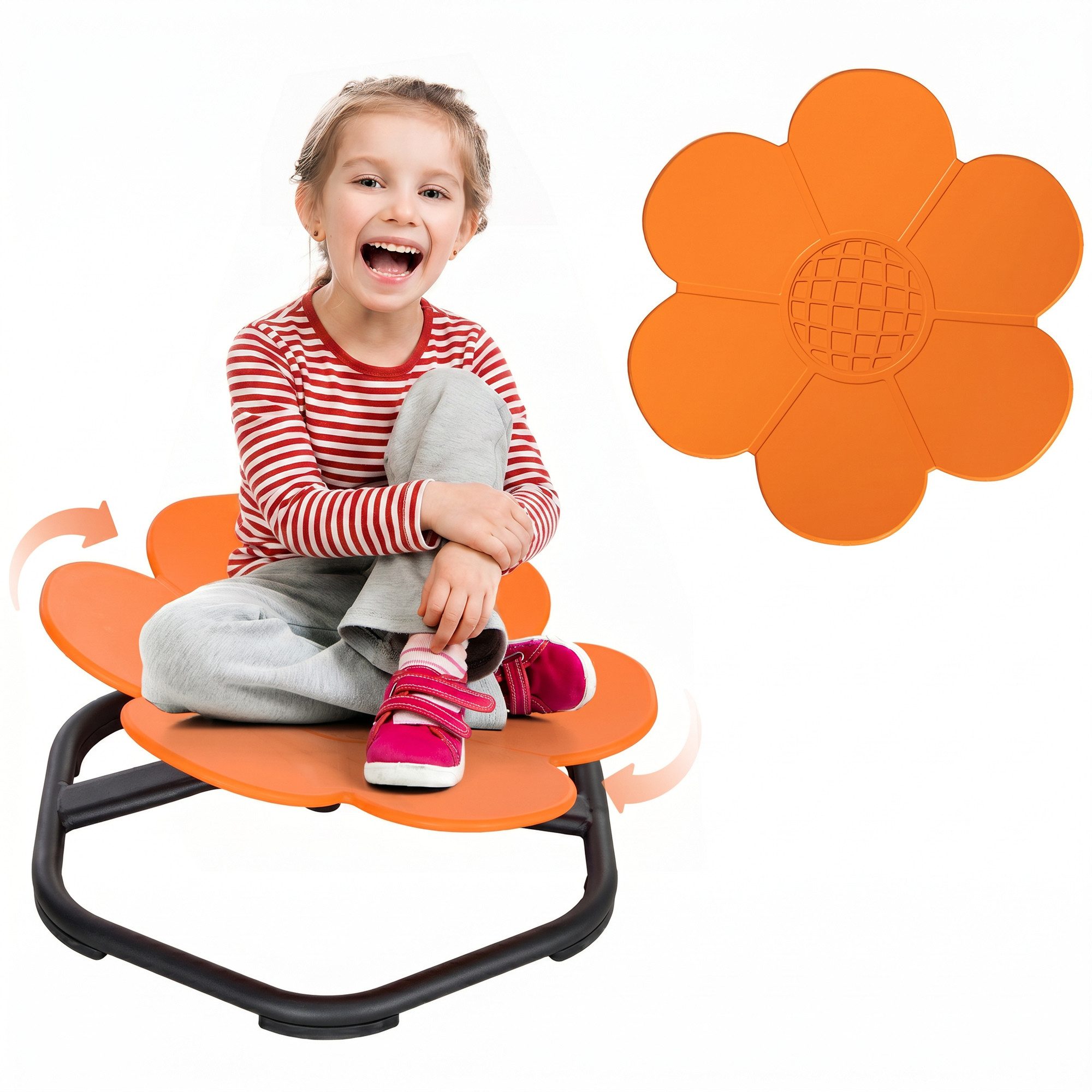 AIYAPLAY Kinderstuhl Karussell 360? Balance Drehhocker für Mädchen und Jungen Orange (Drehstuhl für Autismus, 1 St), Training Sitzen und Drehen, Physische Koordination und Gleichgewicht