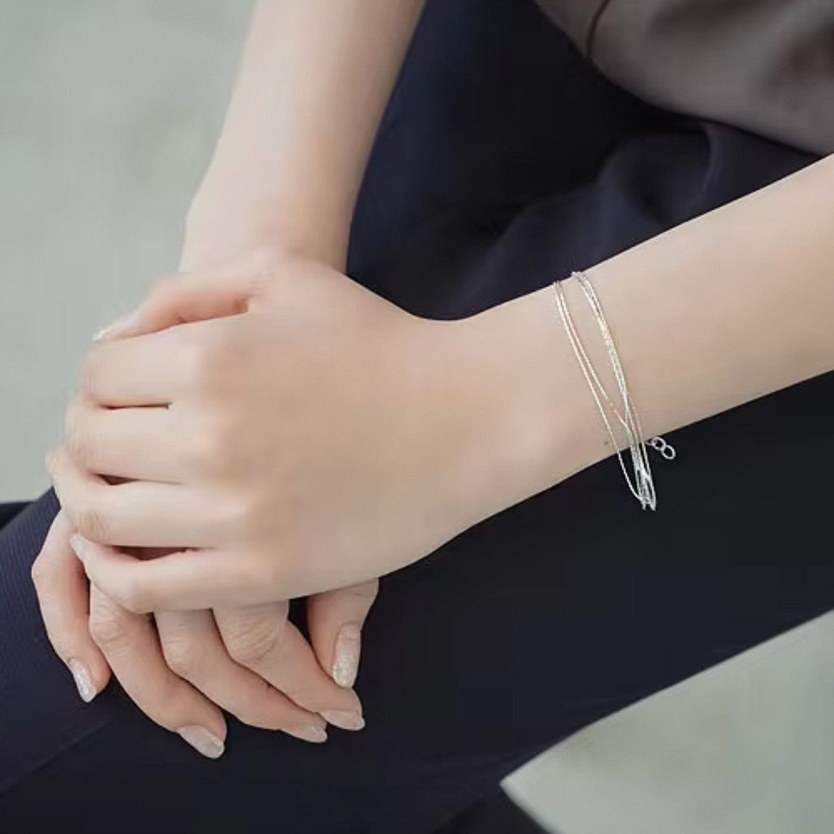 ELLAWIL Armband Damen Silberarmband Layering 4-fach günstig online kaufen