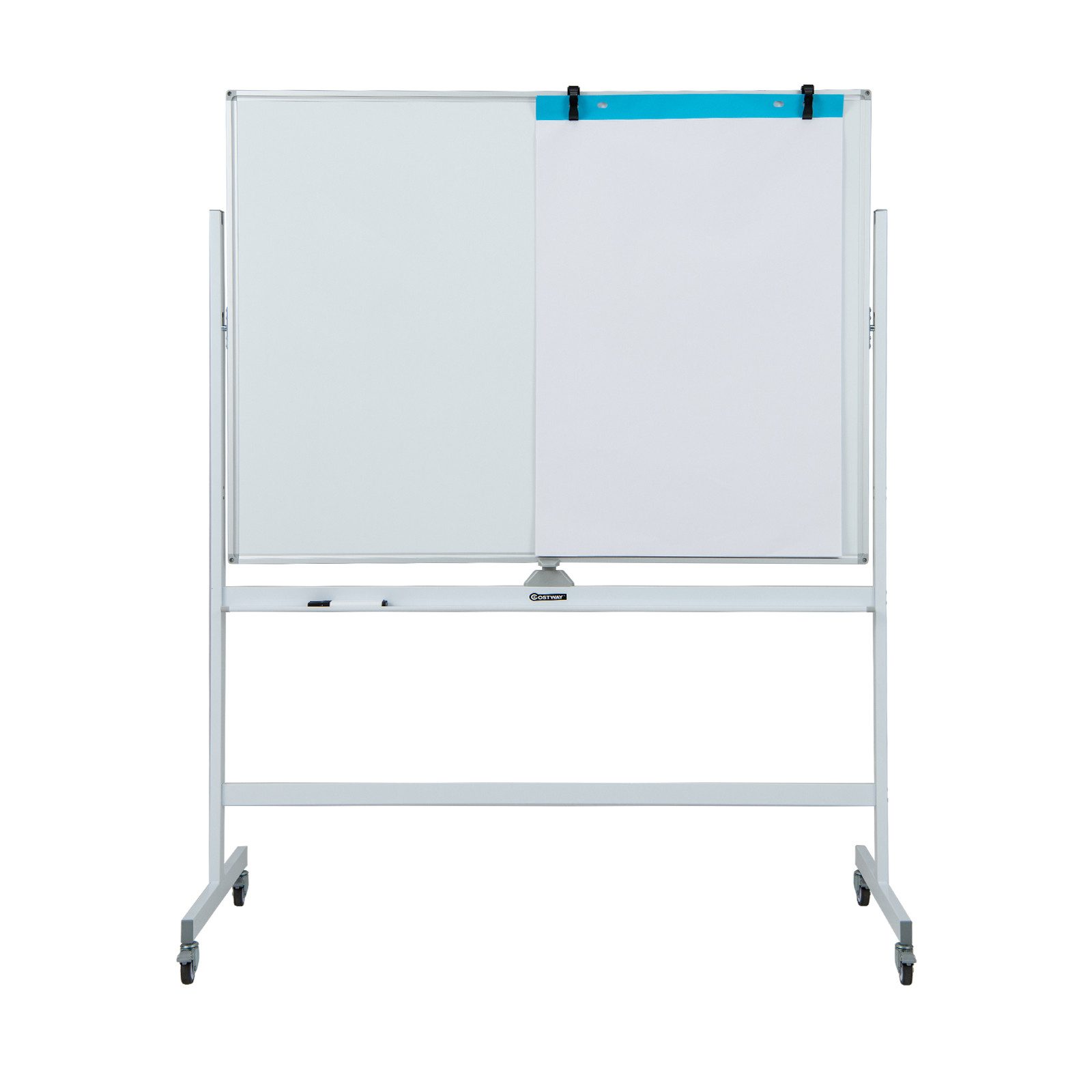 COSTWAY Wandtafel, doppelseitig, höhenverstellbar, inkl. Zubehör, 120x90cm