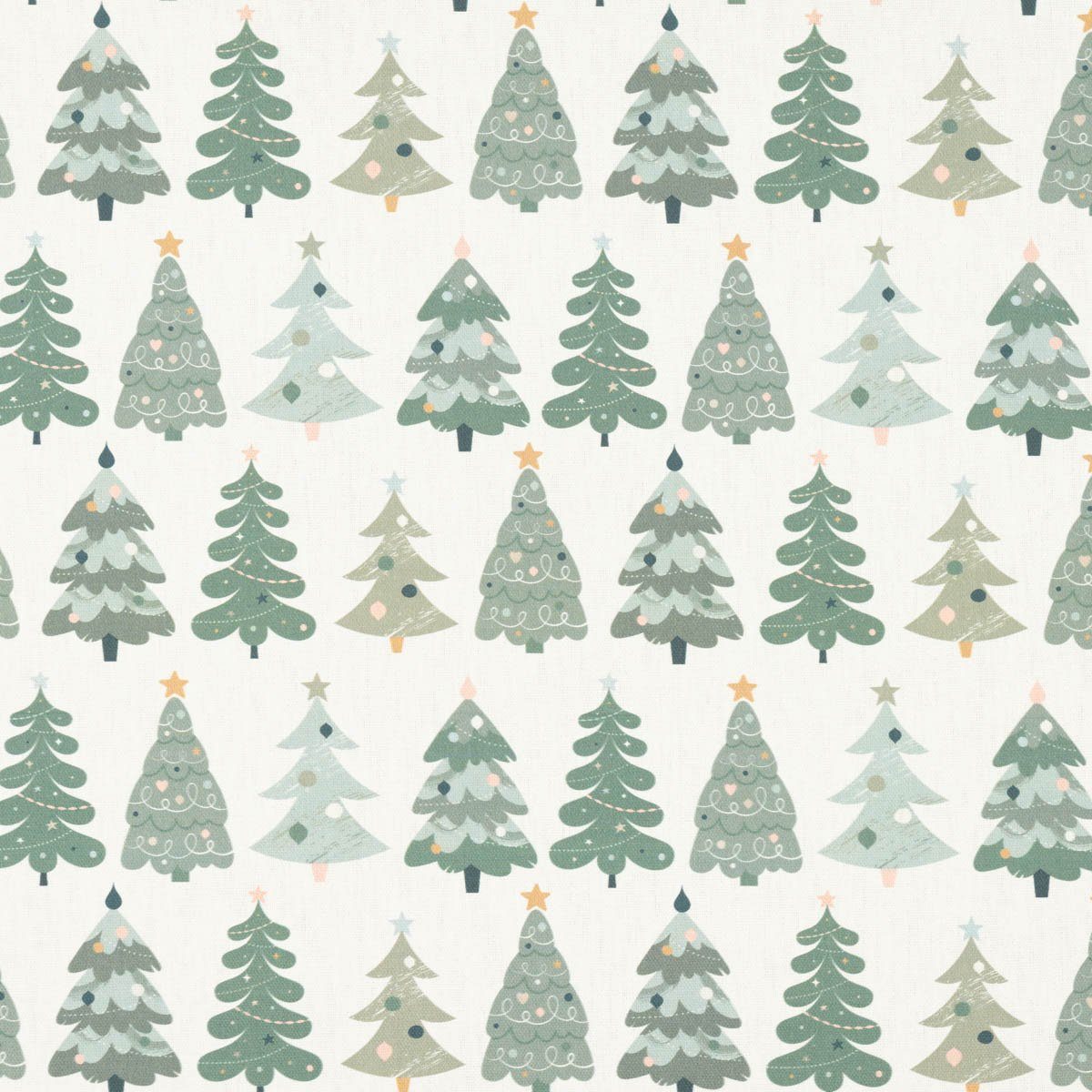 SCHÖNER LEBEN. Stoff Dekostoff Meterware Baumwolle Merry Christmas ecru grün 1,40m, Digitaldruck