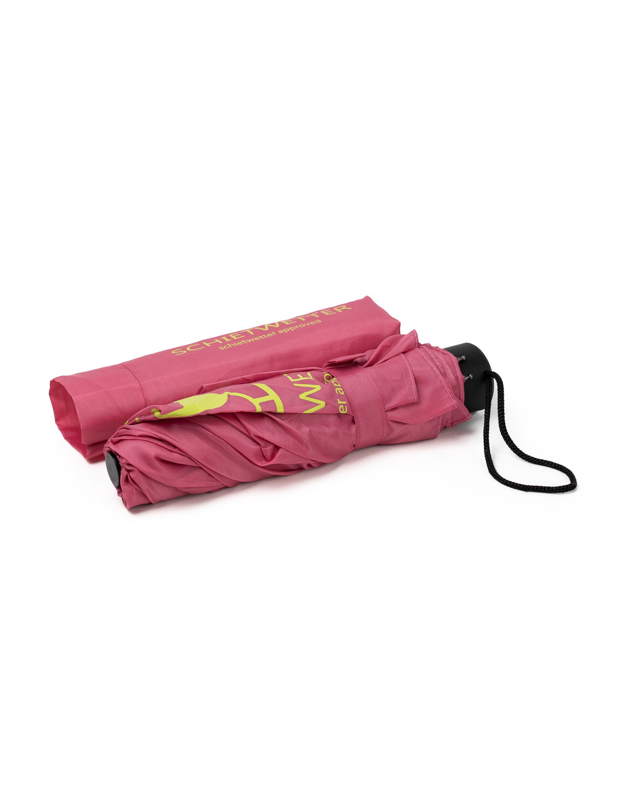 praktisch Schietwetter Taschenregenschirm klein & Hardware pink